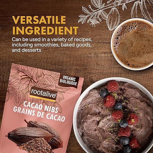 Miniatura 6 de Rootalive - Puntas de cacao crudas orgánicas, puntas de cacao premium, puntas de cacao crudas ricas en antioxidantes, superalimento de cacao sin