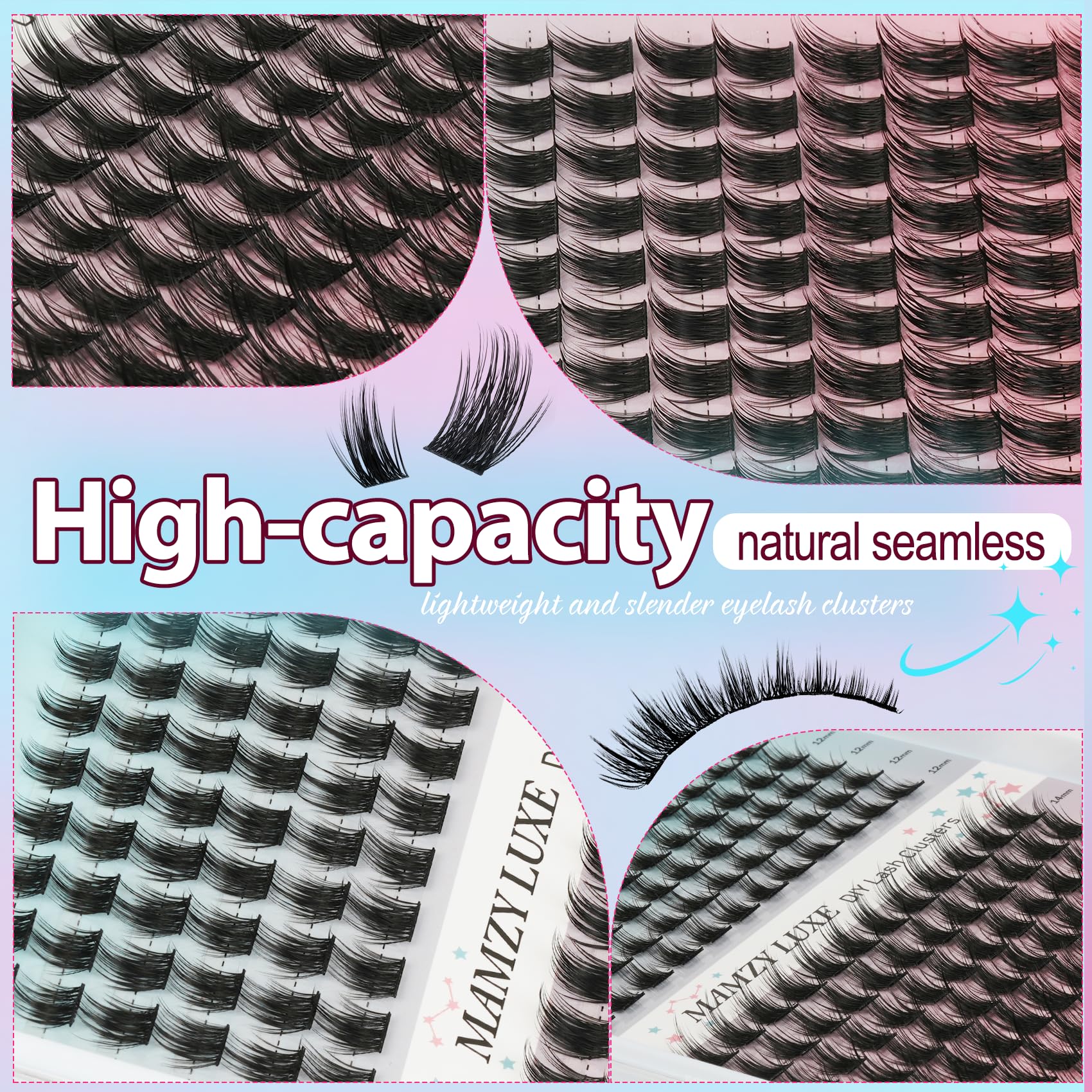 Wispy Wimpern-Cluster-Set, Manga-Wimpern-Cluster-Set, 8–16 mm, 180 Stück, einzelne Wimpern-Cluster, natürliche, falsche Wimpern, stachelig, dick, Anime-Cluster-Wimpernverlängerungs-Kit von MAMZY LUXE