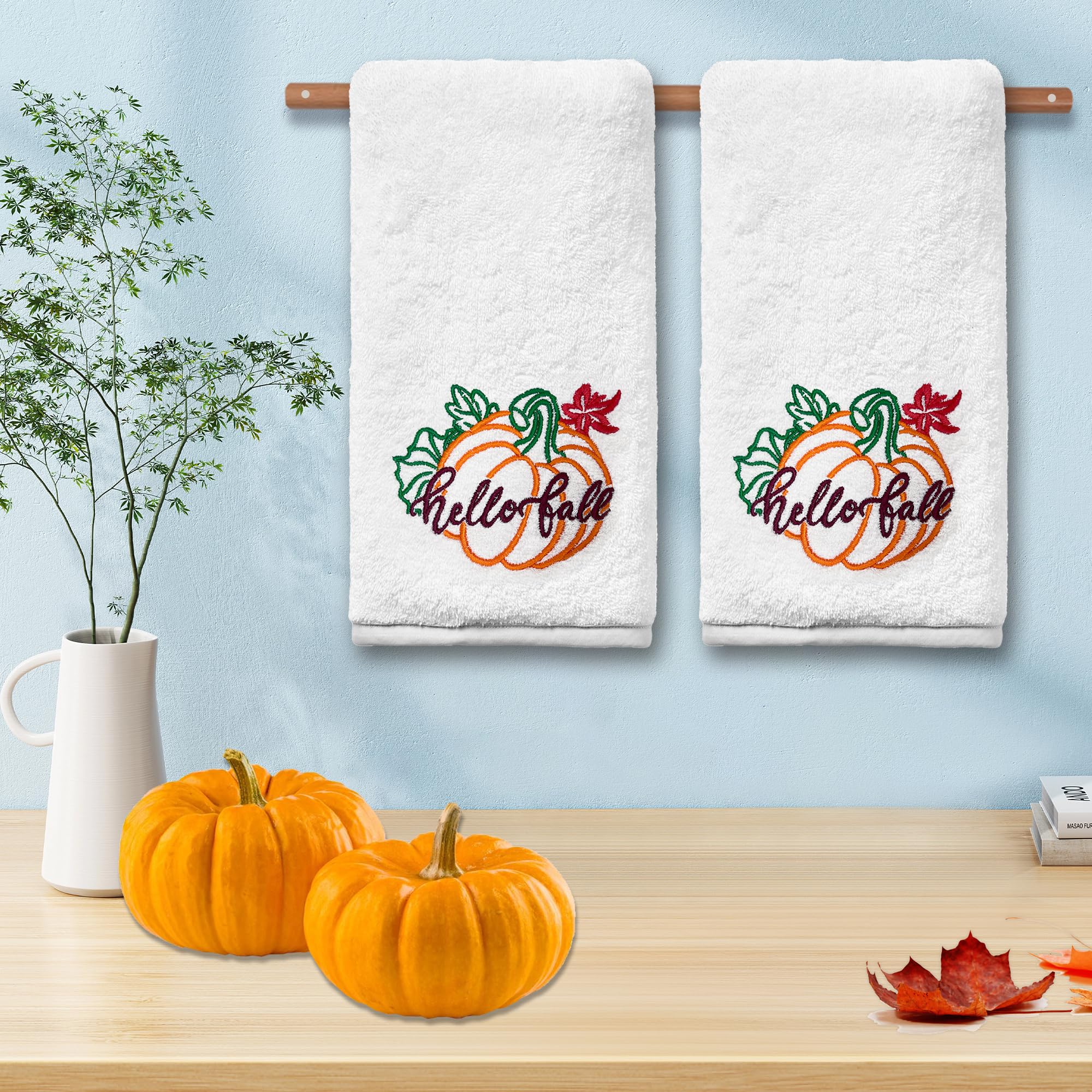 Herbst-Küchentücher Aus Mikrofaser – Set Mit 2 Stück, Saugfähig & Mit Herbstmotiv (Kürbis/Ernte, 45,7 X 66 Cm)