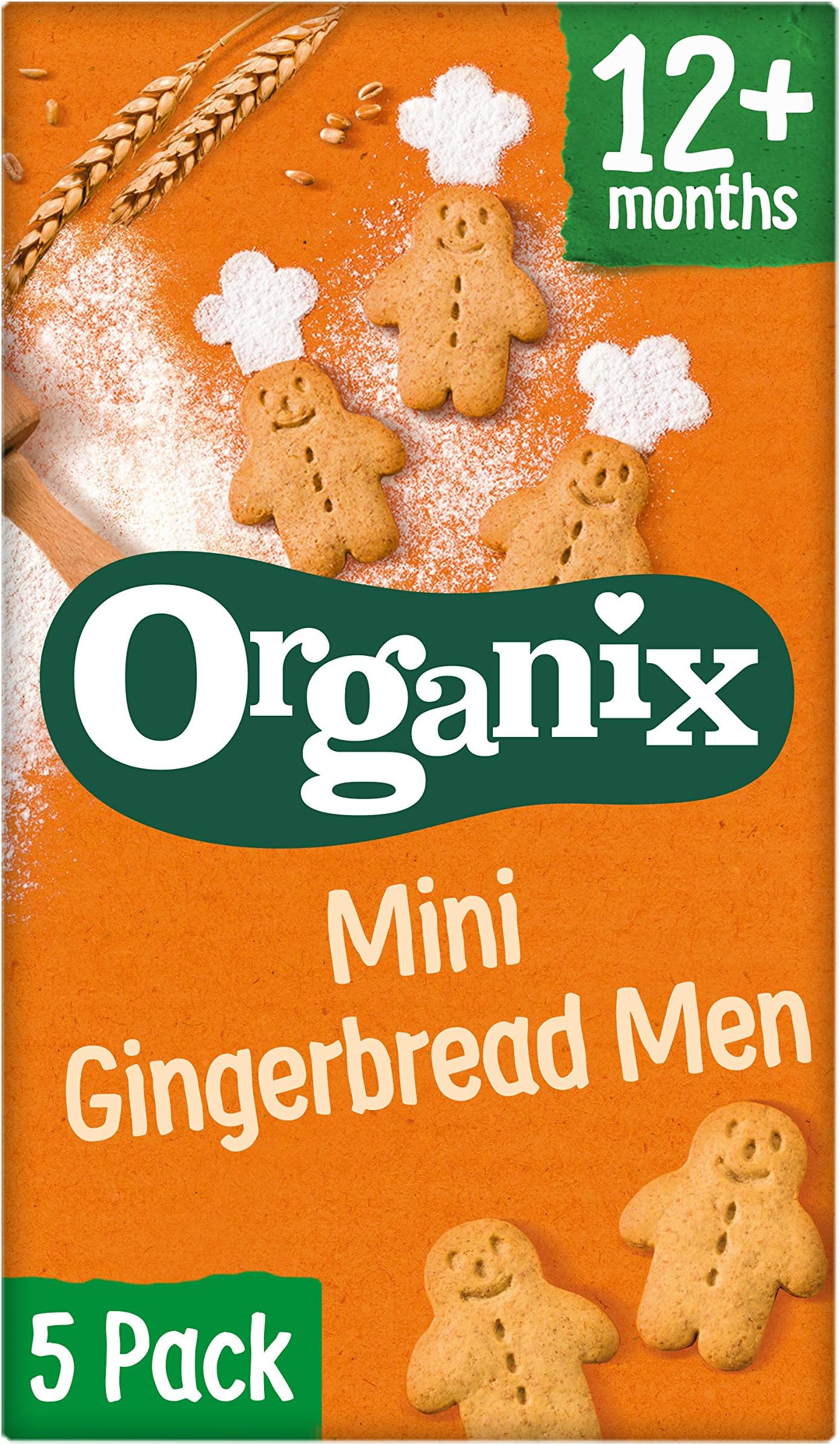 Organix Goodies Mini Gingerbread Men 5 x 25g (Pack of 5, Total 20 bags) (organic)