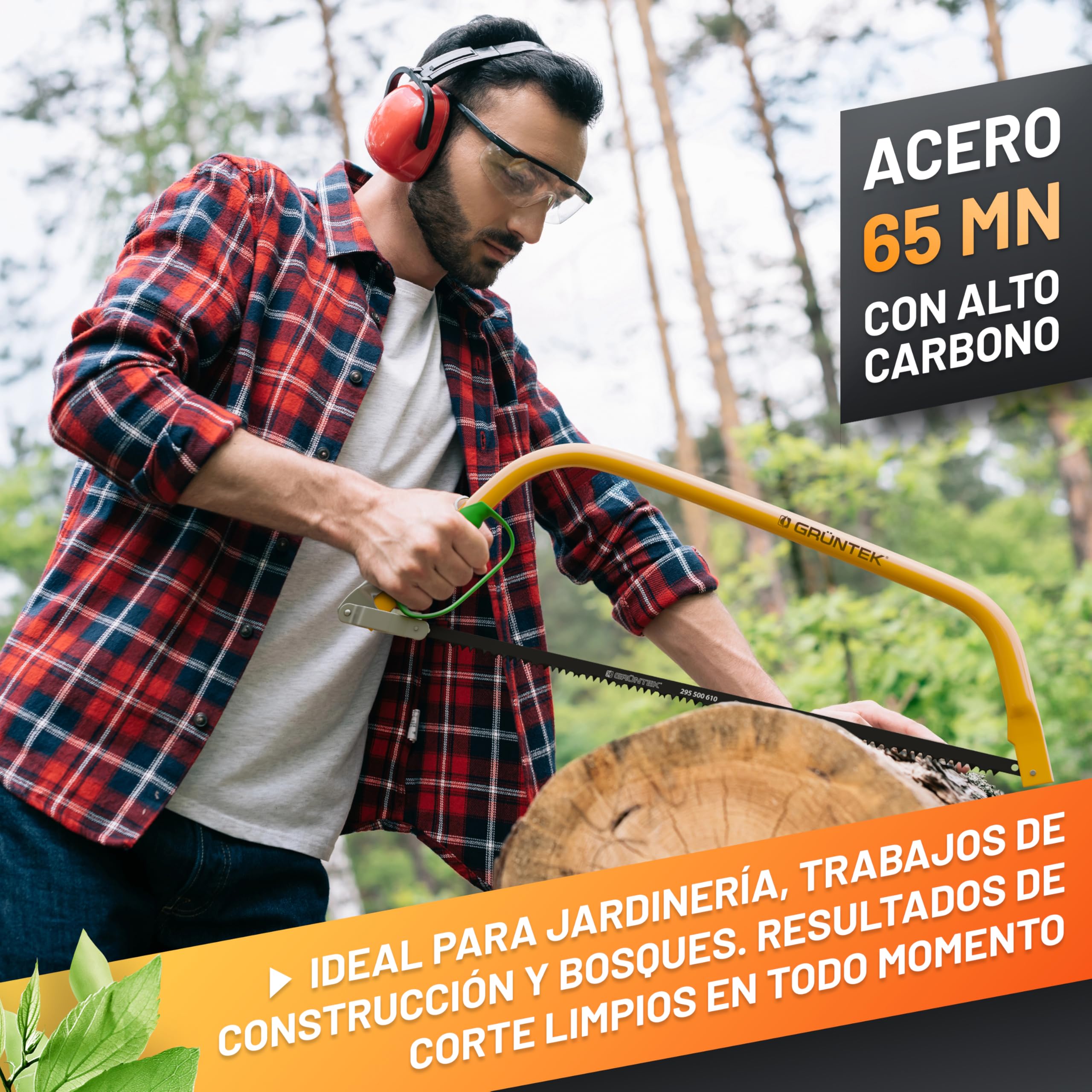 GRÜNTEK Sierra de Arco MARLIN 610 mm Sierra profesional para madera
