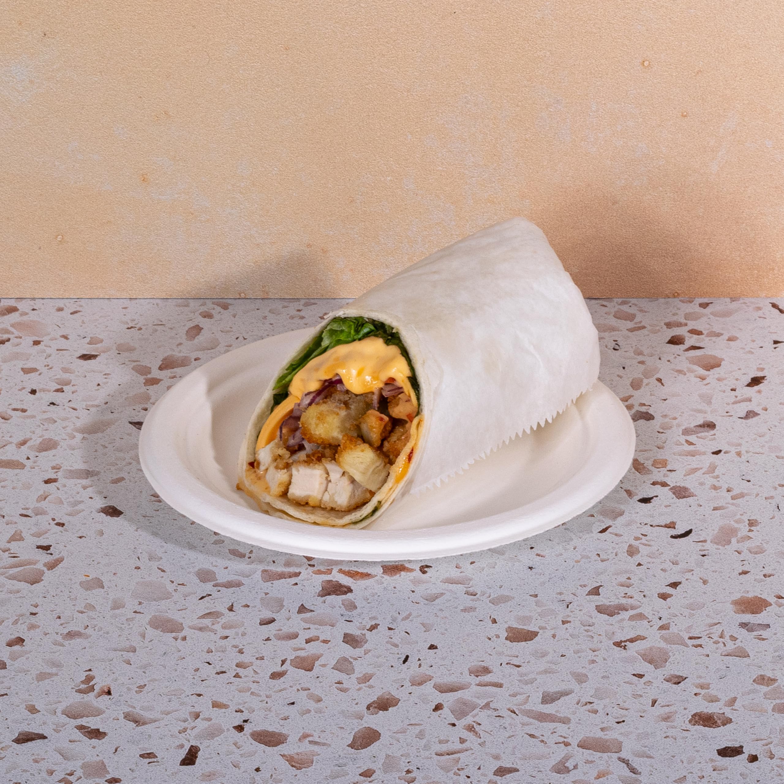 Platos de papel de 7 pulgadas, contenedor de alimentos compostable de bagazo, desechable, apto para microondas para almuerzo, cena, fiesta, suministros, eventos, a granel, paquete de 125
