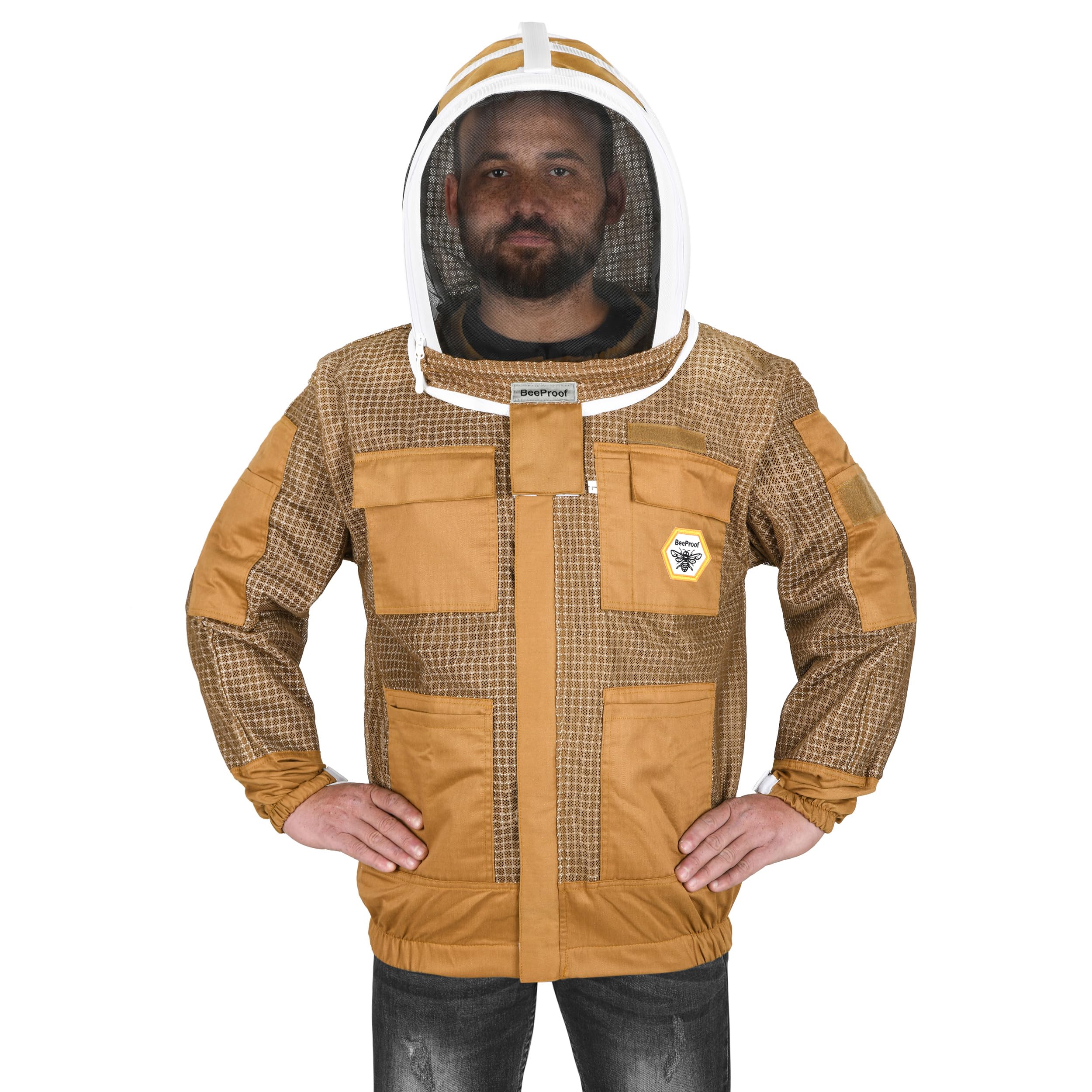 Amazon.com: Bee Proof Beekeeping Jacket with Veil 3-Layer Ultra