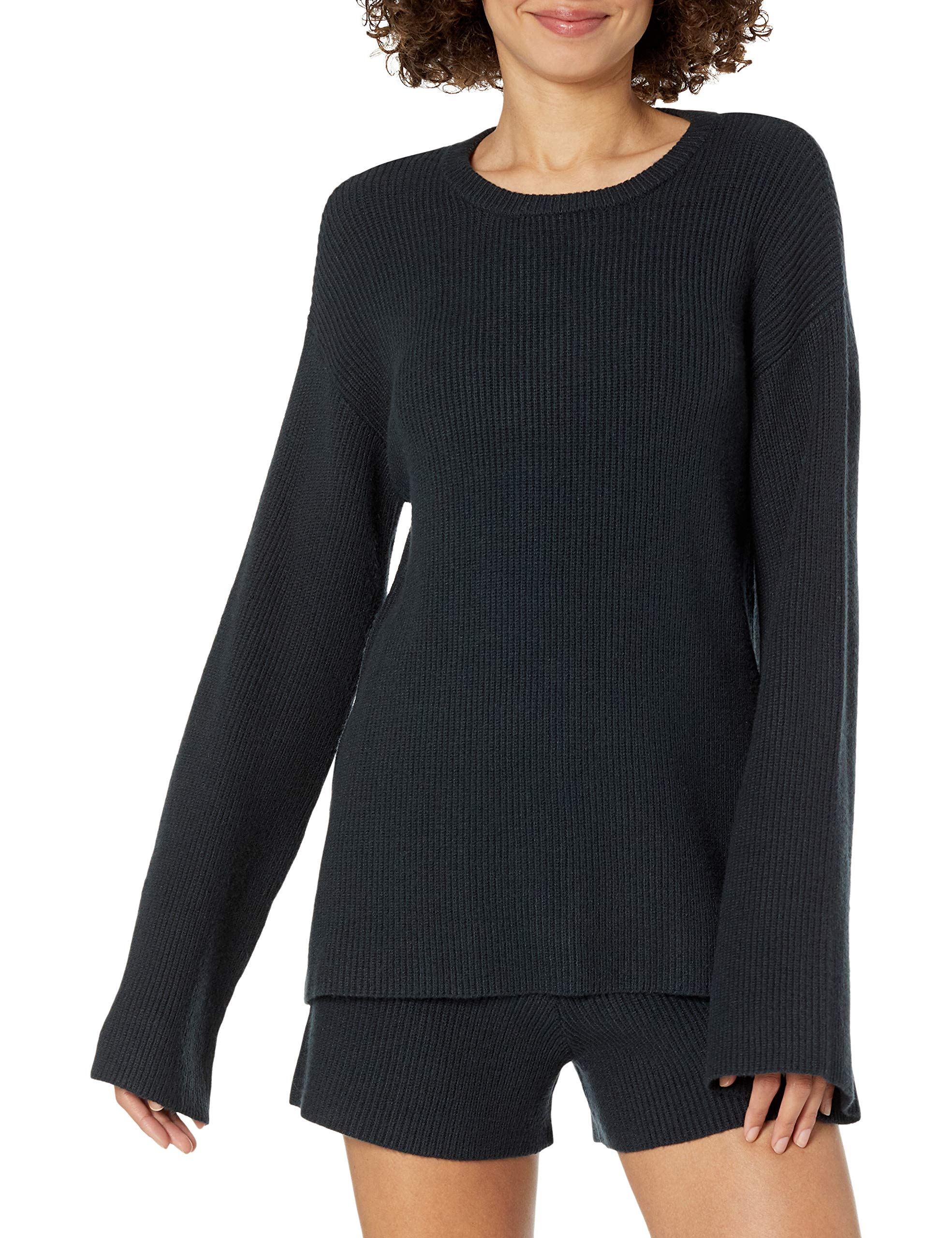 The DropWomen's Alice Crewneck Back-Slit Ribbed Pullover Sweater