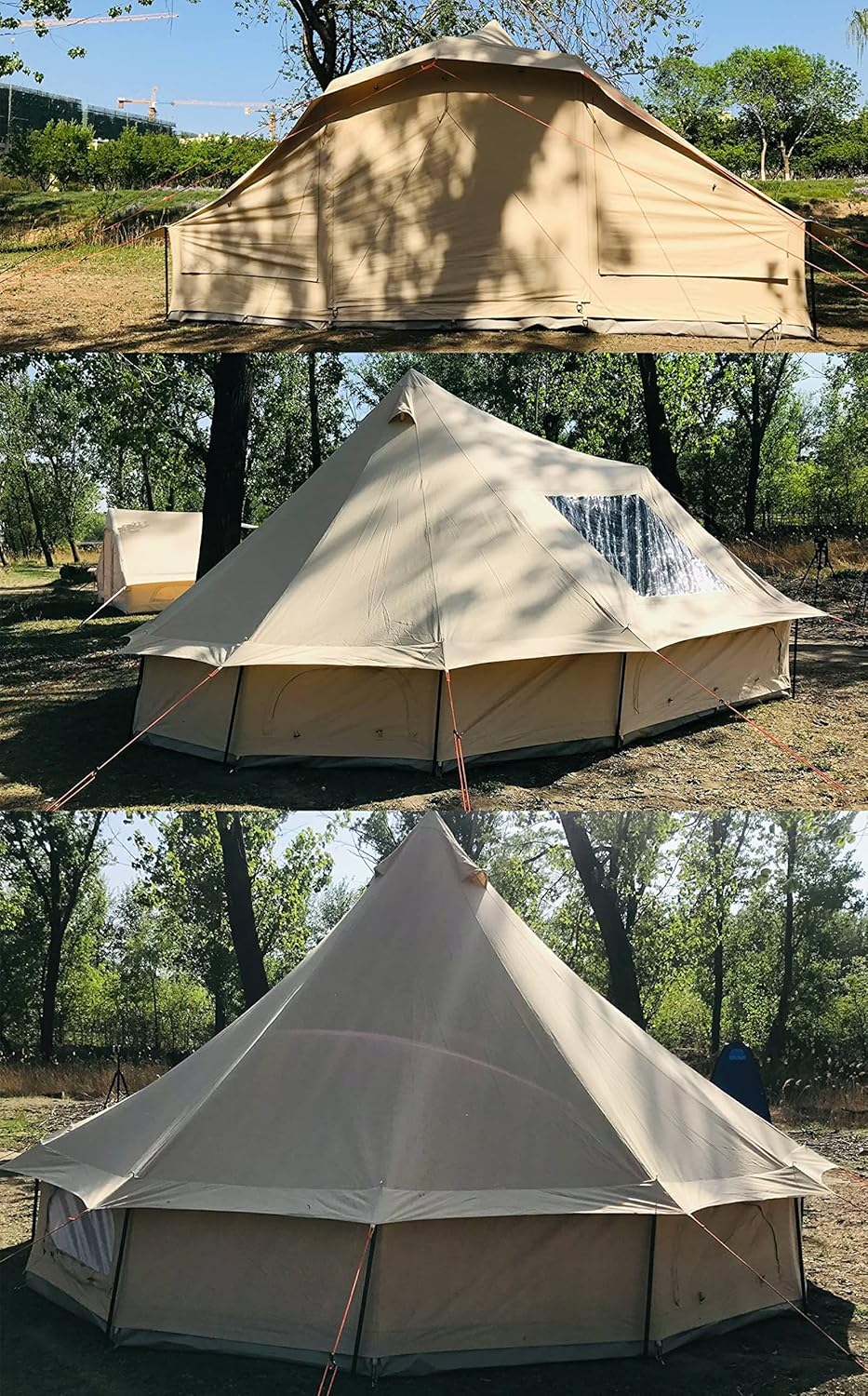 WINTENT Star Gazing Tent 4 Season Canvas Glamping Yurt Tent with Wood Stove Hole and Skylight for 6-8 Person Camping Hunting
