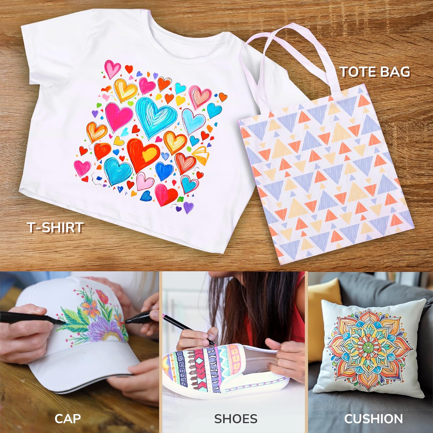 Zenacolor 32 Fabric Markers Pens Non Toxic, Bhutan Ubuy