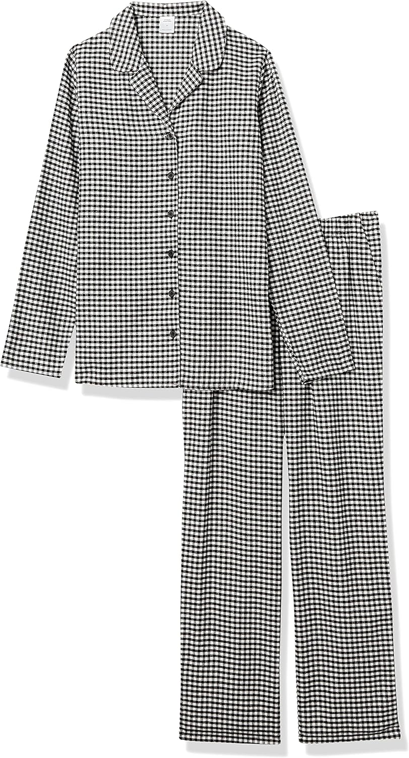 Amazon Essentials Women's Flannel Long-Sleeve Button Front Shirt and Pant Pajama Set - Image 5