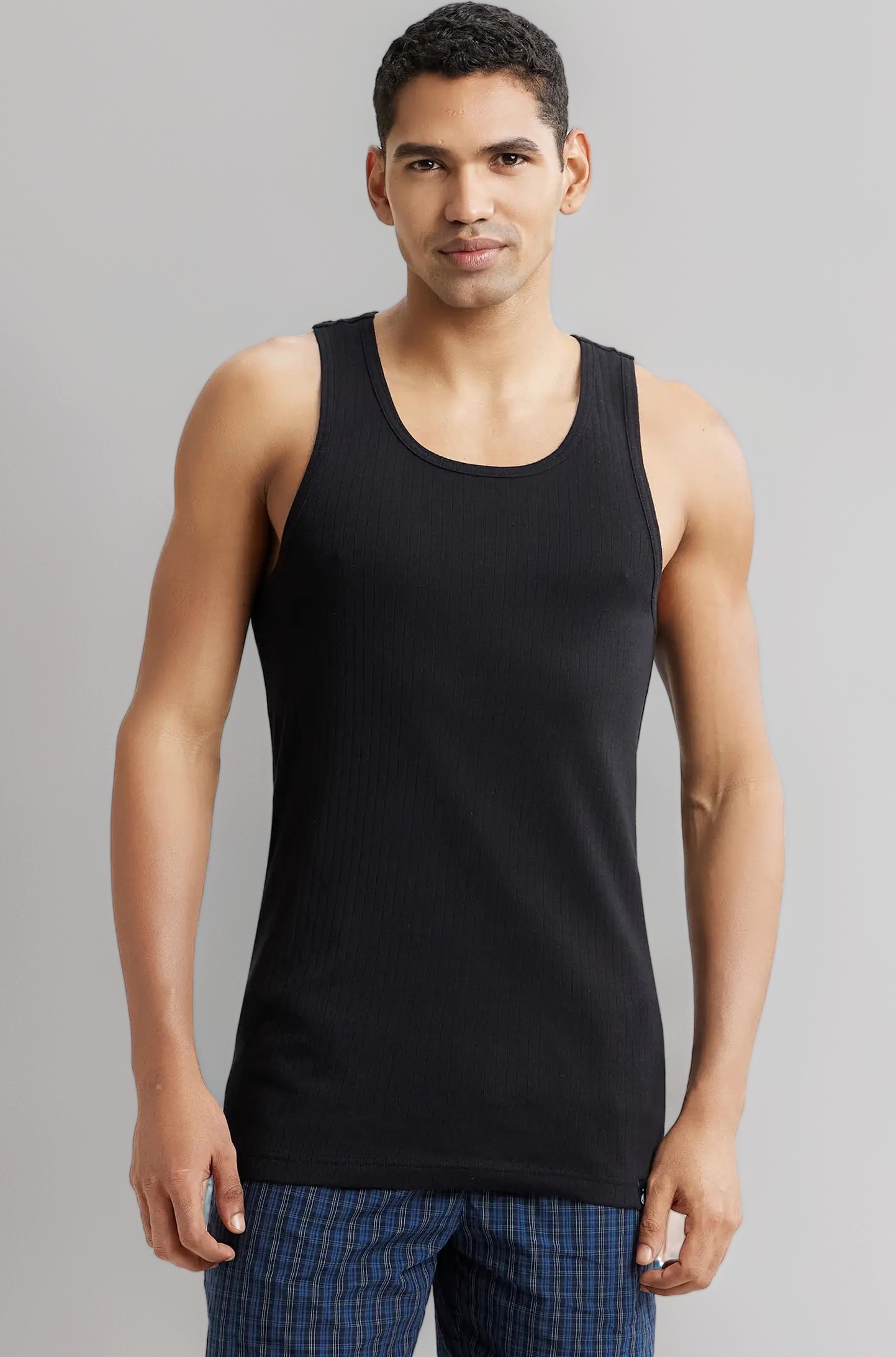 Jockey 9922 Men's Super Combed Cotton Rib Slim Fit Racer Back Styling Round Neck Gym Vest