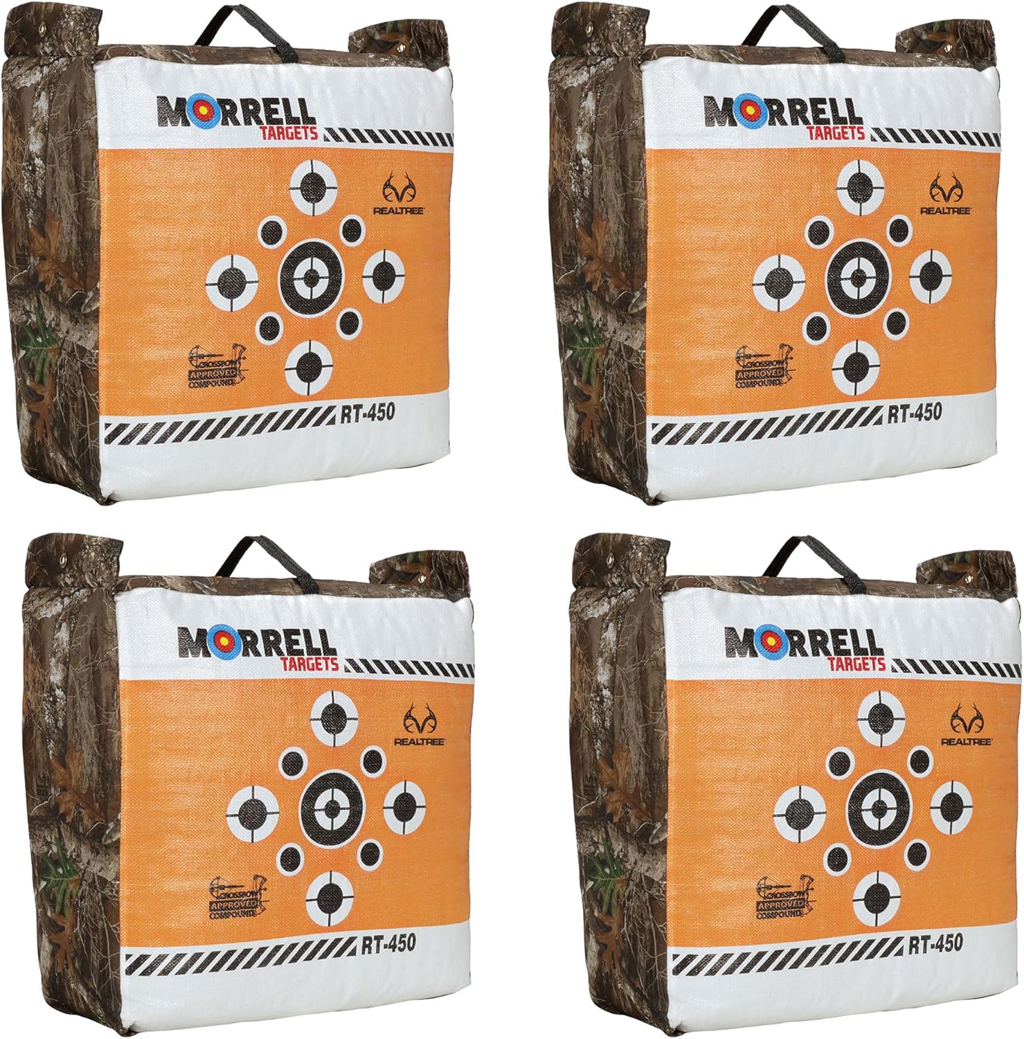 Morrell Targets RT-450 Archery Bag Target with E Z Carrying Handle and Edge Camouflage for Crossbow, Compound, and Traditional Bow Practice, 4 Pack