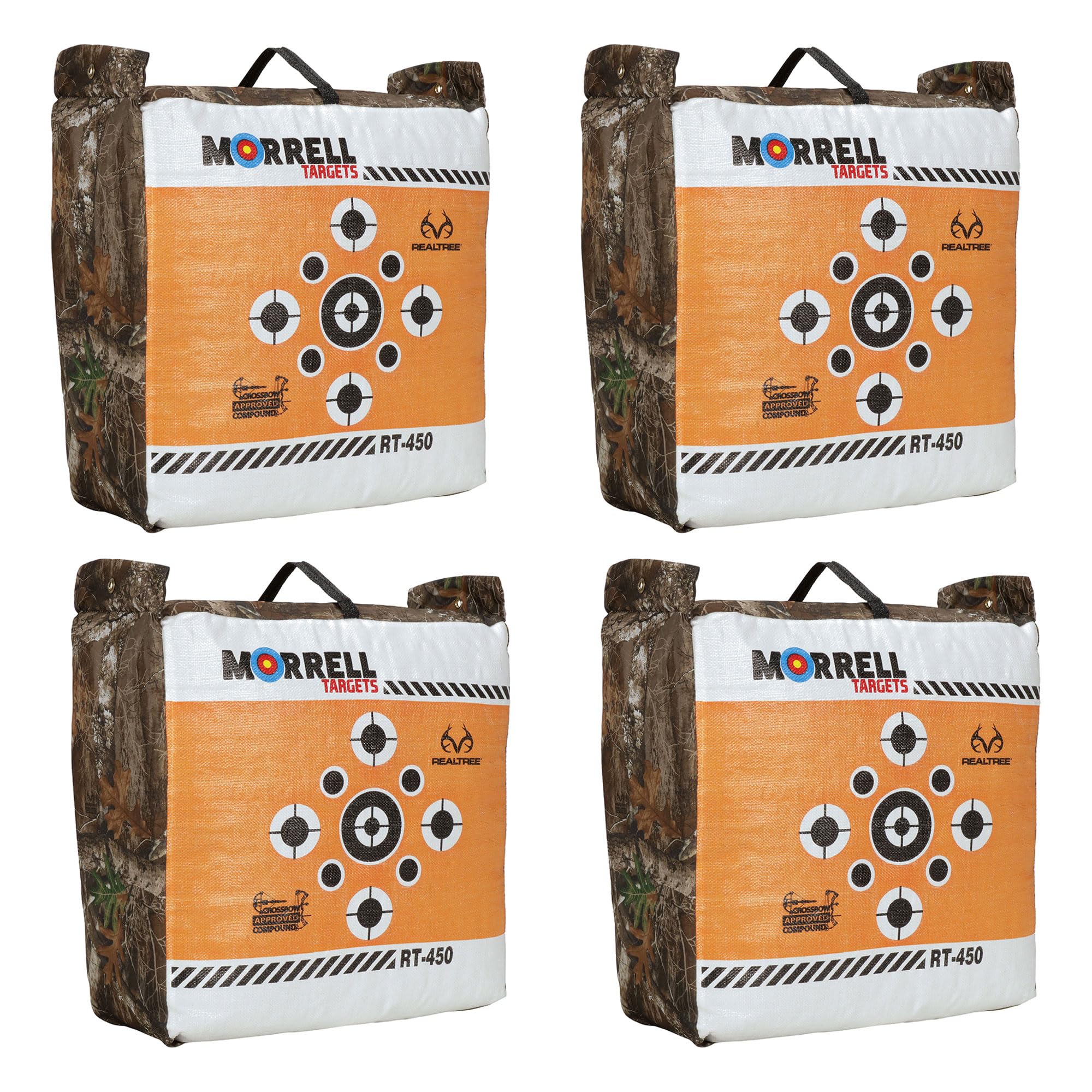 Morrell Targets RT-450 Archery Bag Target with E Z Carrying Handle and Edge Camouflage for Crossbow, Compound, and Traditional Bow Practice, 4 Pack