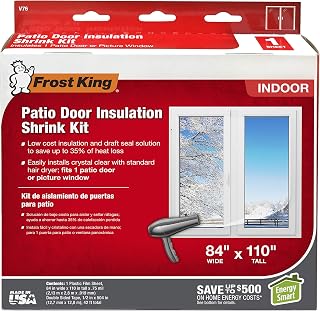 Frost King V76H Shrink Window Kit 84x110 Inches Clear - Insulation for Large Windows & Patio Doors