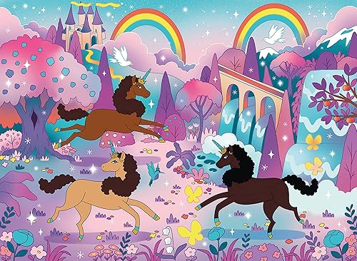 Ceaco - April Showers - Afro Unicorn - Rainbow - Rompecabezas de 200 piezas