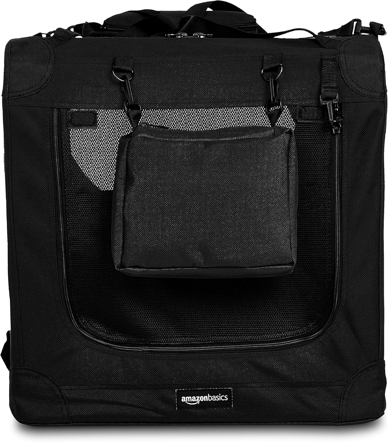 Basics Premium Folding Portable Soft Pet Crate - 26‘, BLACK : Pet Supplies