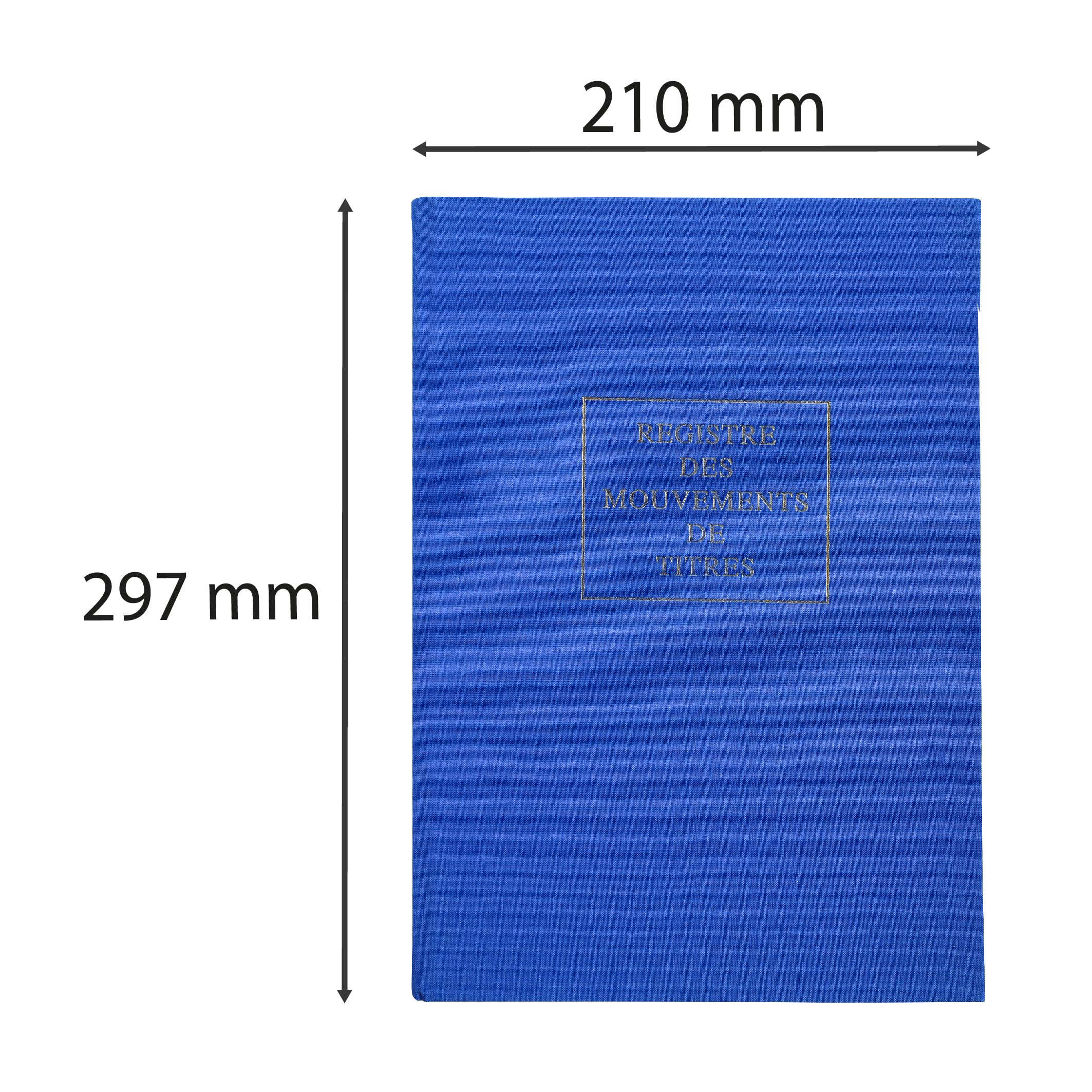 Le Dauphin - Réf. 90180D - 1 Registre - Dimensions 29,7 X 21 cm - Format A4 - Registre des mouvements de titres - 112 pages - Couverture rigide recouverte d'une toile bleue