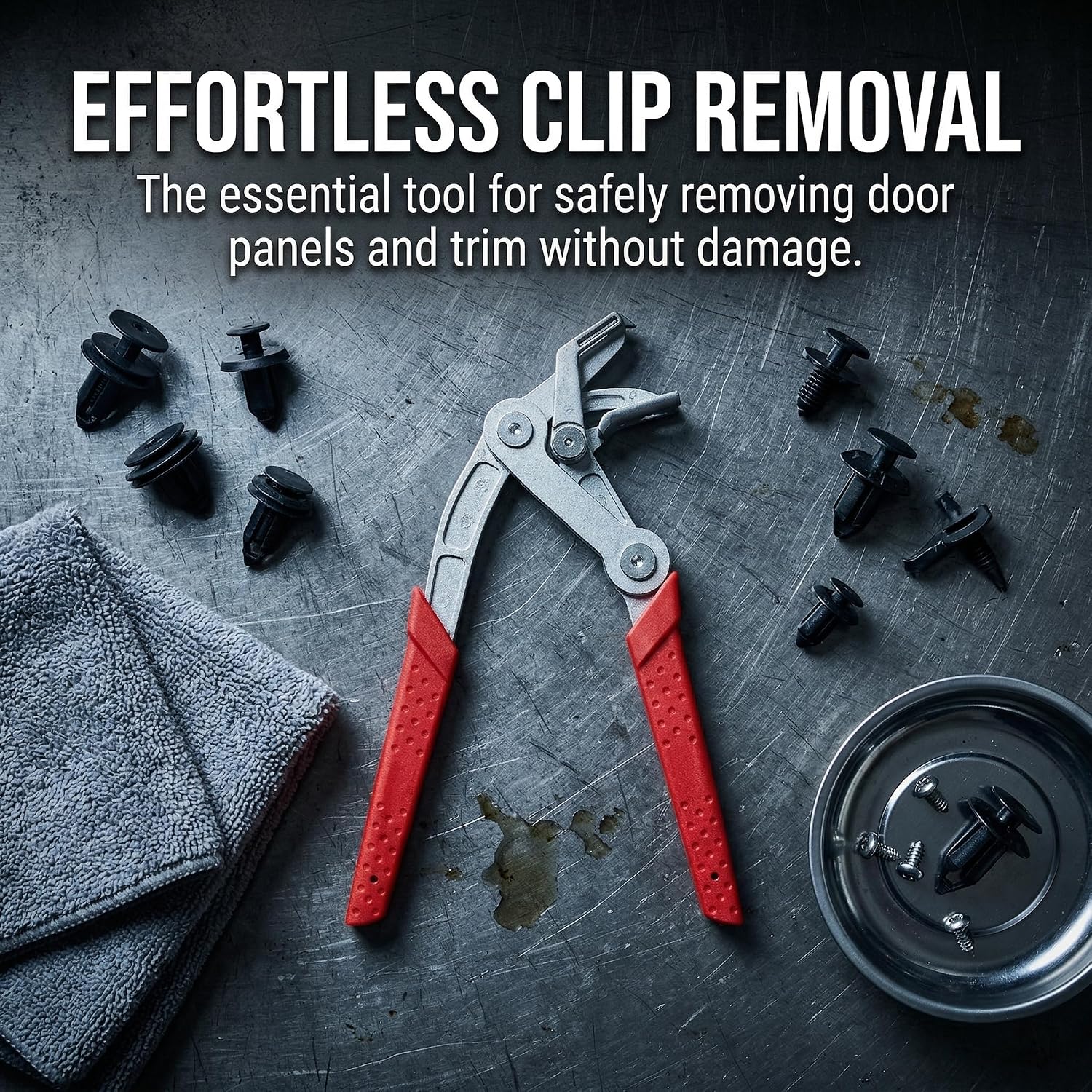 Car Clip Pliers, Auto Fastener Removal Tool for Push Pin Pliers, Plastic Trim Clips and Panel Retainers