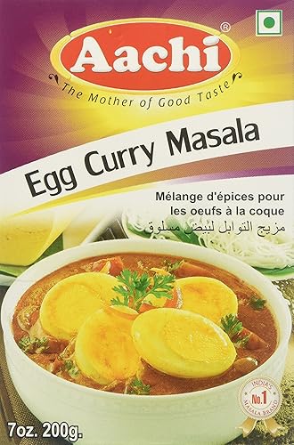 Aachi Mezcla de especias de huevo al curry para preparar salsa de huevo 7 onzas, 7.05 oz, especias indias