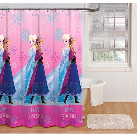 Amazon.com: Disney Frozen Snowflake Sisters Shower Curtain : Home & Kitchen