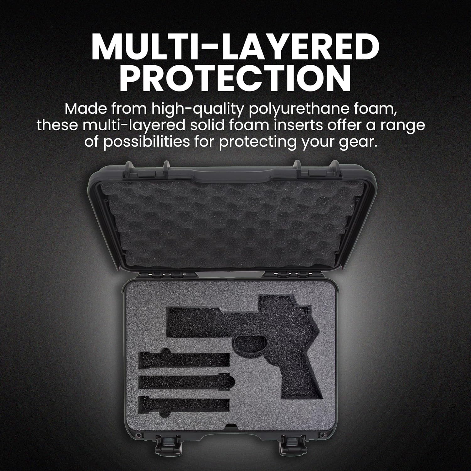 NANUK 910 Hard Case Optic Ready with Custom Foam Insert, IP67 Waterproof & Crushproof, Rugged Construction for Ultimate Protection, Made in North America (14.3” x 11.1” x 4.7”)