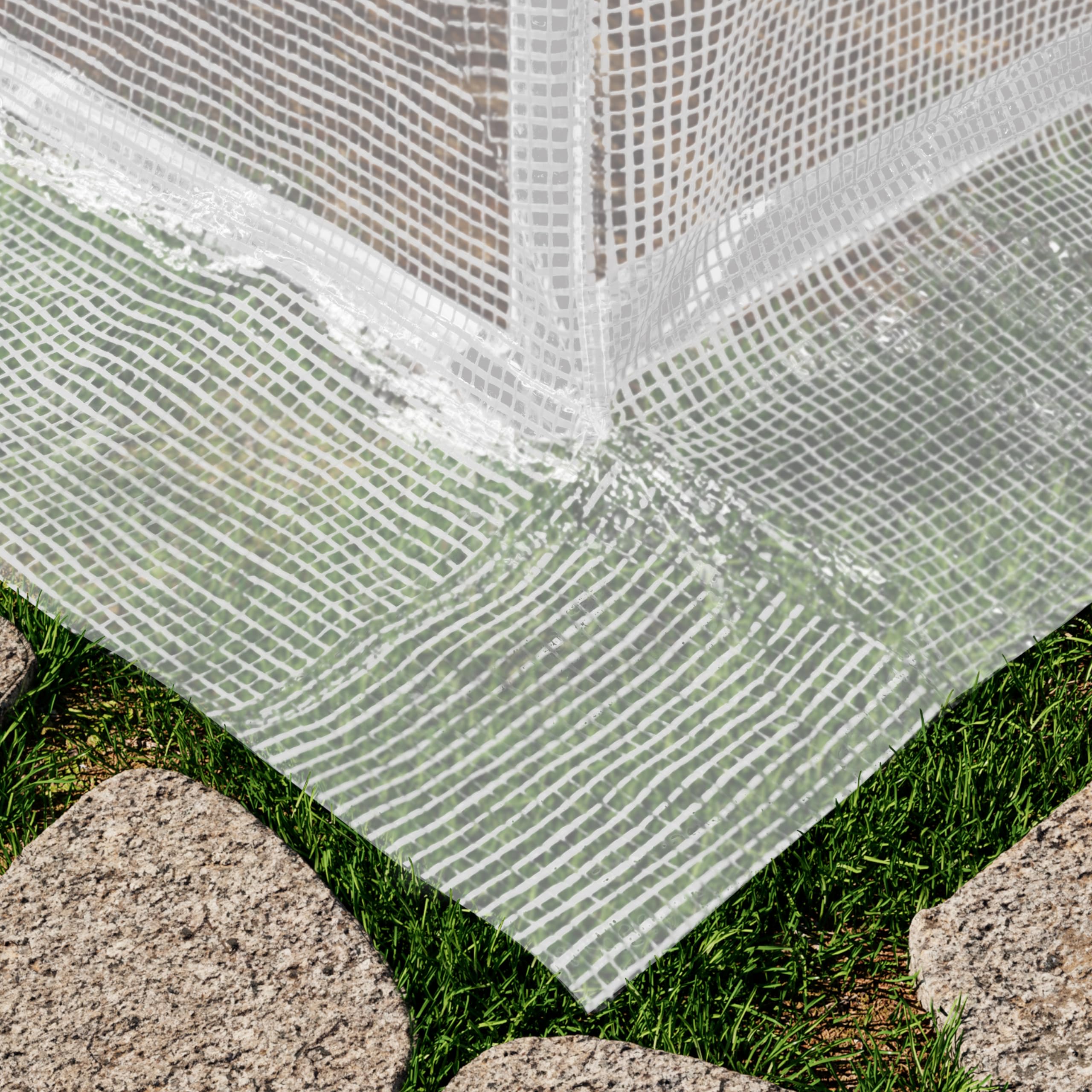 TOOLPORT Serre de Jardin Serre Tunnel Plastique Robuste 2x3m - Bâche PE 180g/m² Blanc Transparent