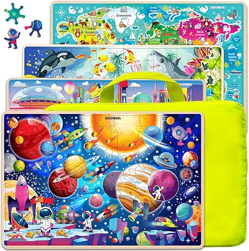 QUOKKA Rompecabezas de 48 piezas para niños de 3 a 5 años  Sudoku de madera para niños de 4 a 8 años  Juguetes para aprender mapa del mundo y