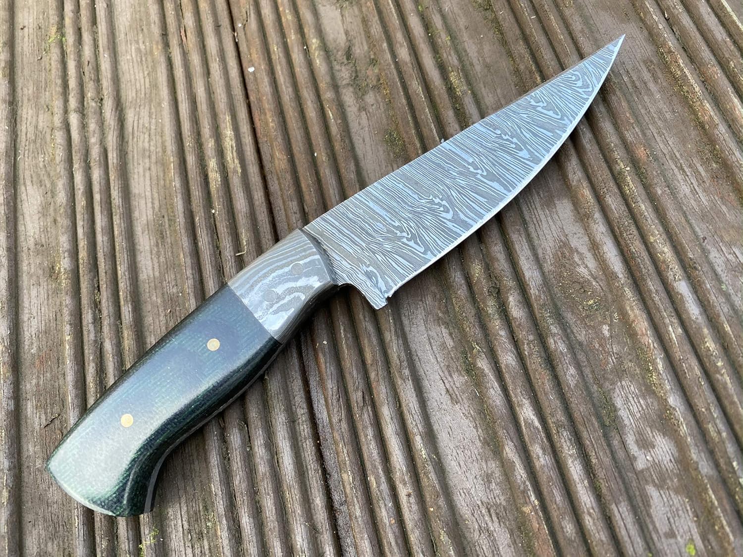 Perkin 7 Inches Damascus Steel Knife Hunting Knife With Sheath FD100