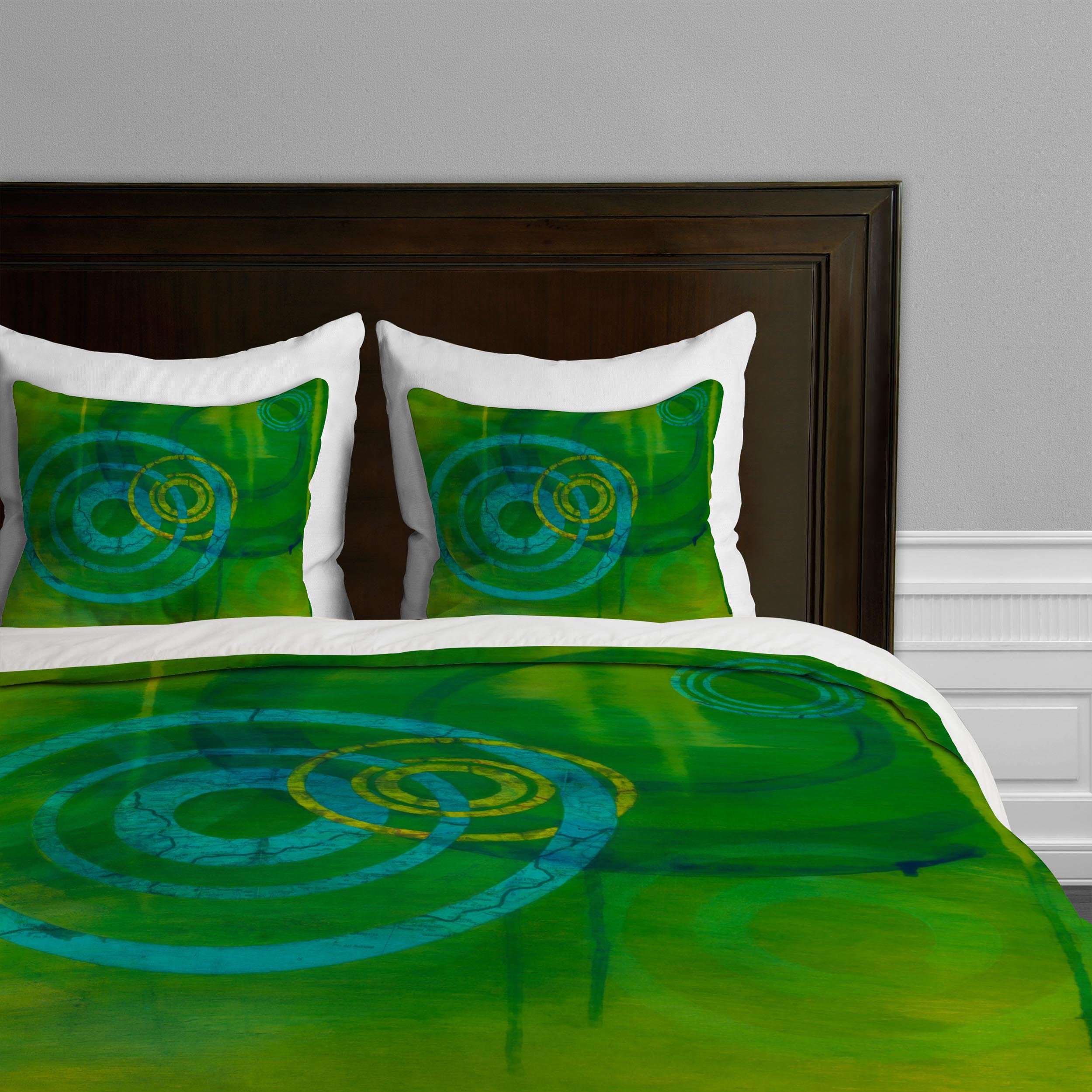 Deny DesignsStacey Schultz Circle World Green Duvet Cover, Twin/Twin XL