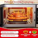 Galanz Four à micro-ondes ExpressWave avec technologie d'onduleur breveté, réchauffage des capteurs, 10 Niveaux d'alimentation variables, Knob de cuisson express, 1100W 1.6 Acier inoxydable Cu Ft GEWWD16S1SV11