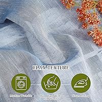 Vista 140 de NICETOWN Cortinas semitraslúcidas con textura de lino, con ojales, tratamiento de ventanas, cortinas verticales de lino con filtro de luz para sala