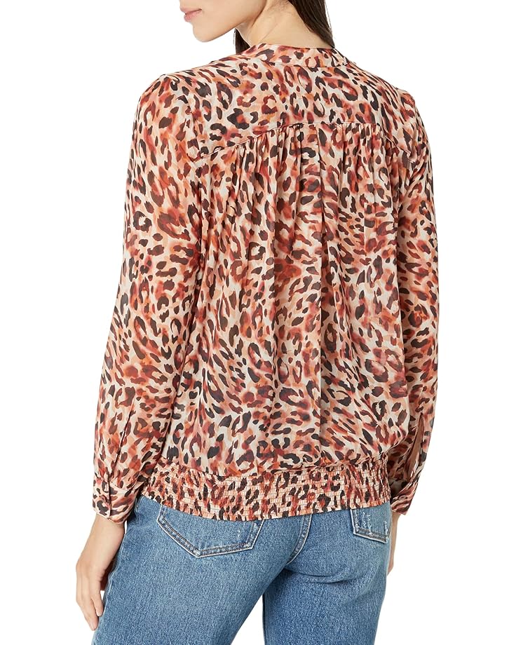 Liverpool Los Angeles Long Sleeve Woven Blouse with Smocked Waistband - #2 of 2