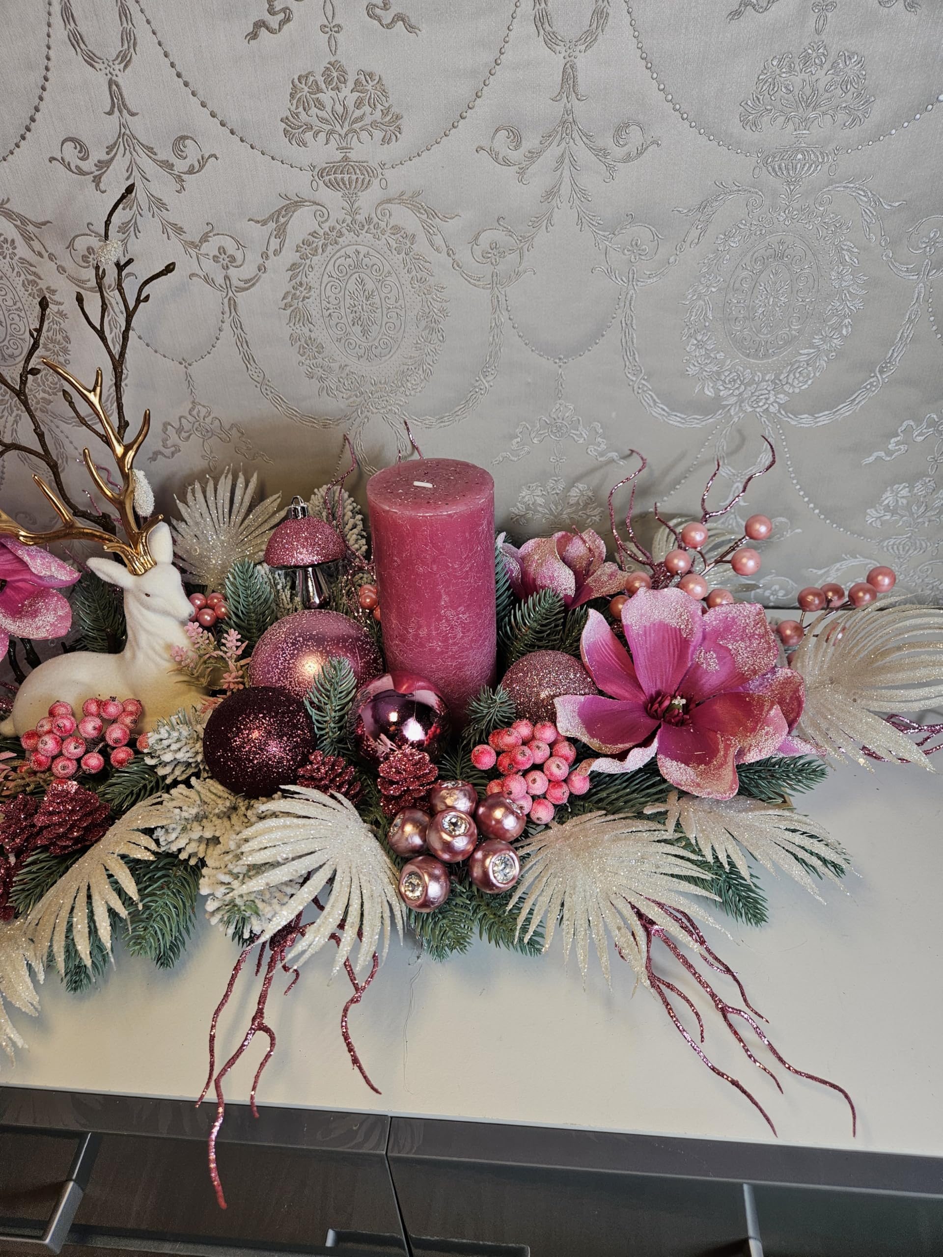 Weihnachtsgesteck + Adventdekoration Kamingesteck, Chrismes, Weihnachtsdeko Weihnachtsblumen Tischdekor, Tischgesteck, Winterdekor,Advent