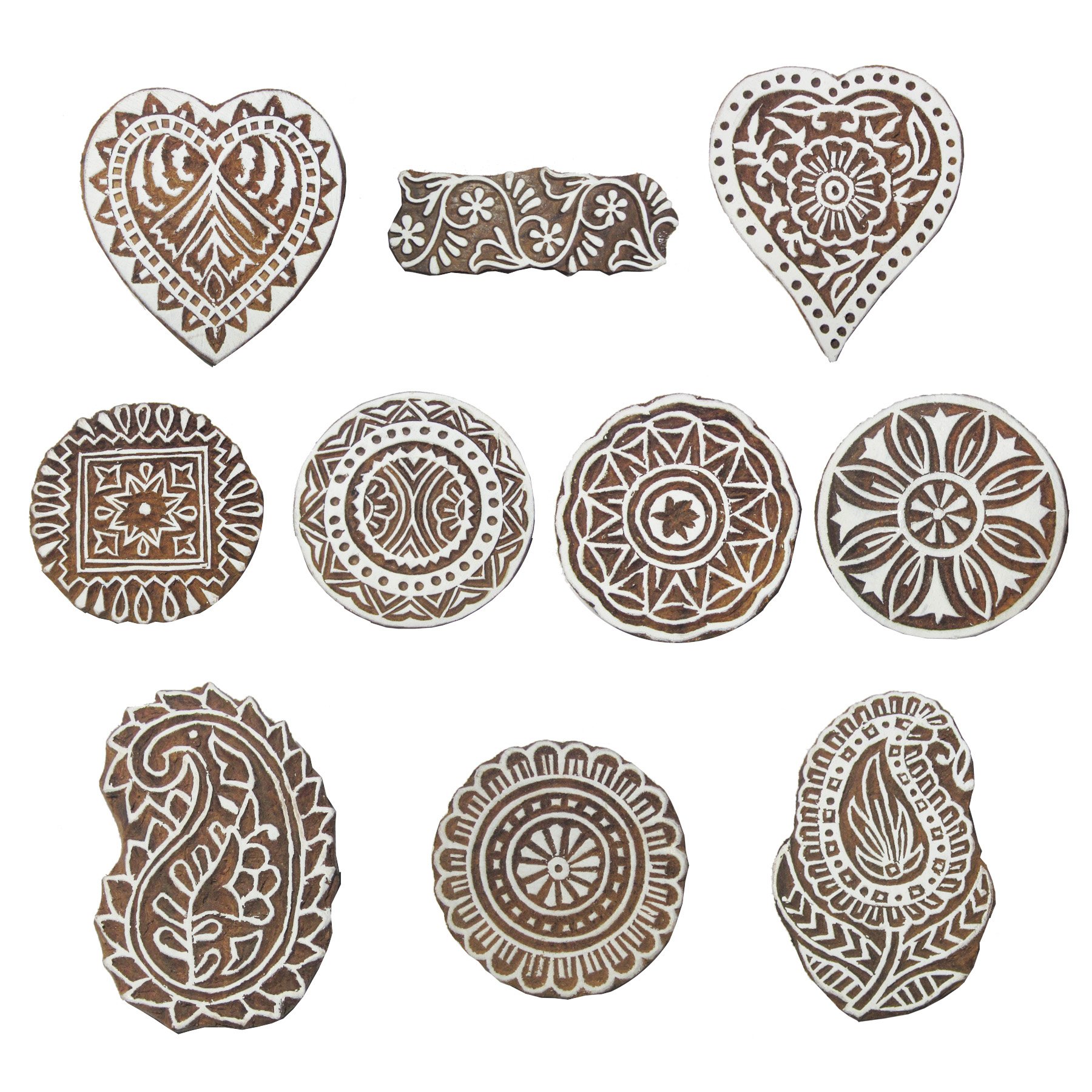 Hashcart Wooden Baren Printing Stamps Used for Making Saree Border/Pottery Crafts/Wall Paintings (B01N4T5NBO) Amazon Price History, Amazon Price Tracker
