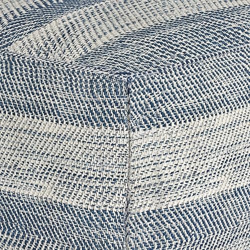 Miniatura 7 de SIMPLIHOME Clay Puf cuadrado bohemio de 18 pulgadas en algodón mezclado verde azulado patronado, para la sala de estar, el dormitorio y la