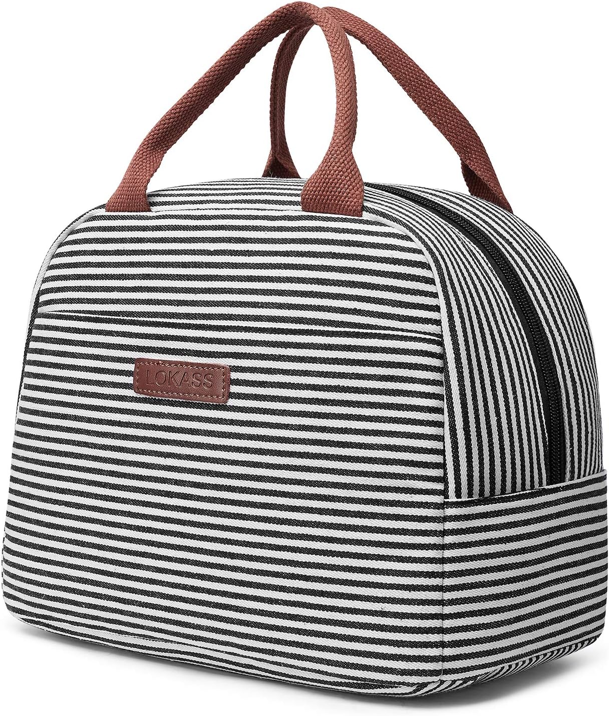 LOKASS Lunch Bag Cooler Bag Women Tote Bag Insulated Lunch Box Water-resistant Thermal Lunch Bag Soft Leak Proof Liner Lunch Bags for women/Picnic/Boating/Beach/Fishing/School/Work (White)