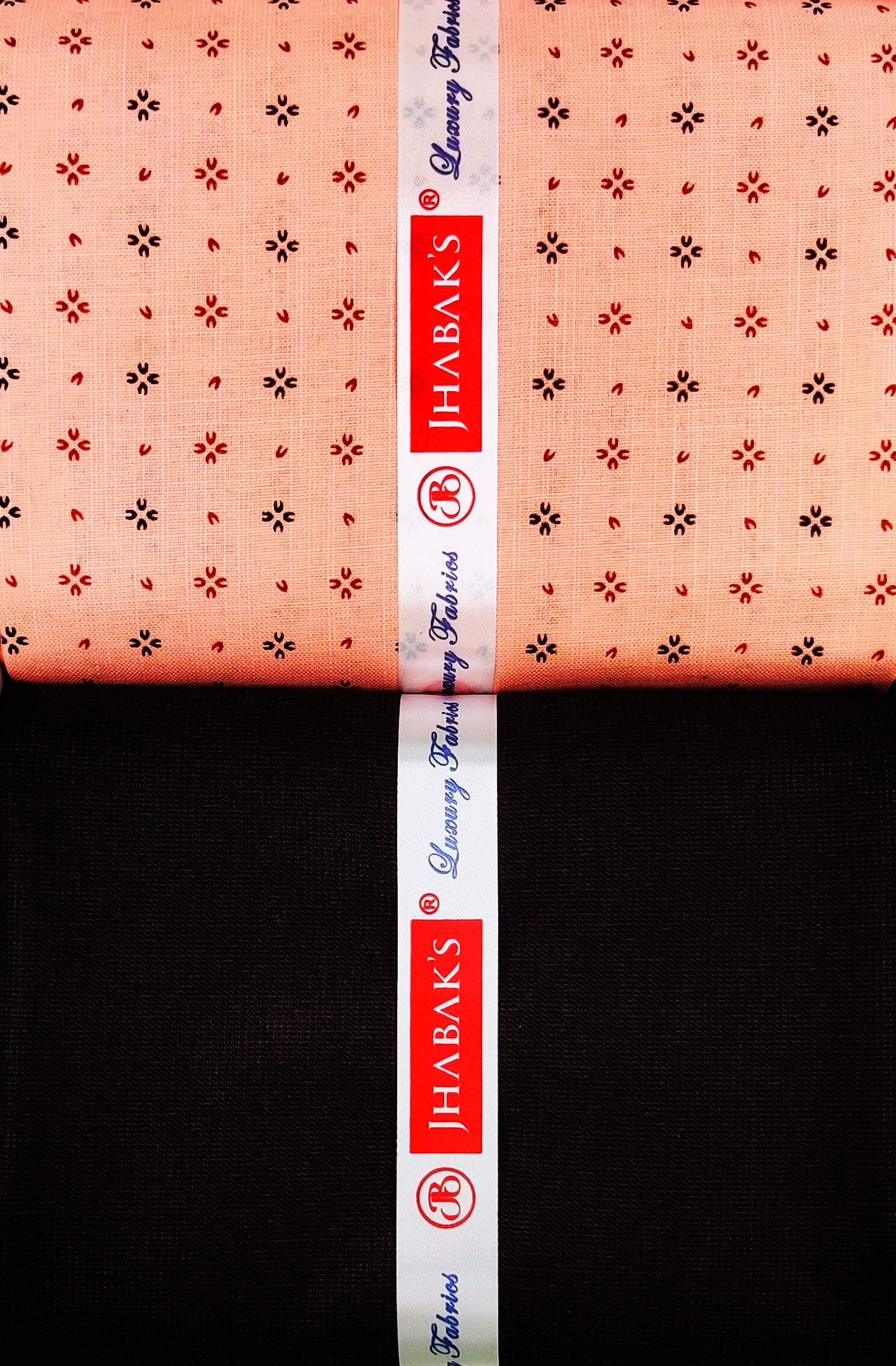 Printed Shirt and Trouser Fabric - Cotton Blend Material - 2.25m Shirt Cloth - 1.20m Pant Piece for Men Orange-image-26