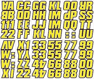 Hardline Products Series 500 Factory Matched 2-Inch Snowmobile Registration Number Kit, Yellow/Black -YEBLK500
