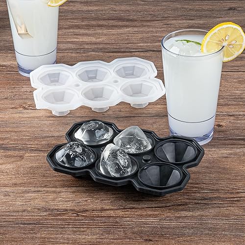 Miniatura 6 de Restaurantware Bandeja de hielo de esfera de 2 pulgadas, hace 6 bolas perfecta para barras comerciales o uso doméstico, fabricada con silicona negra