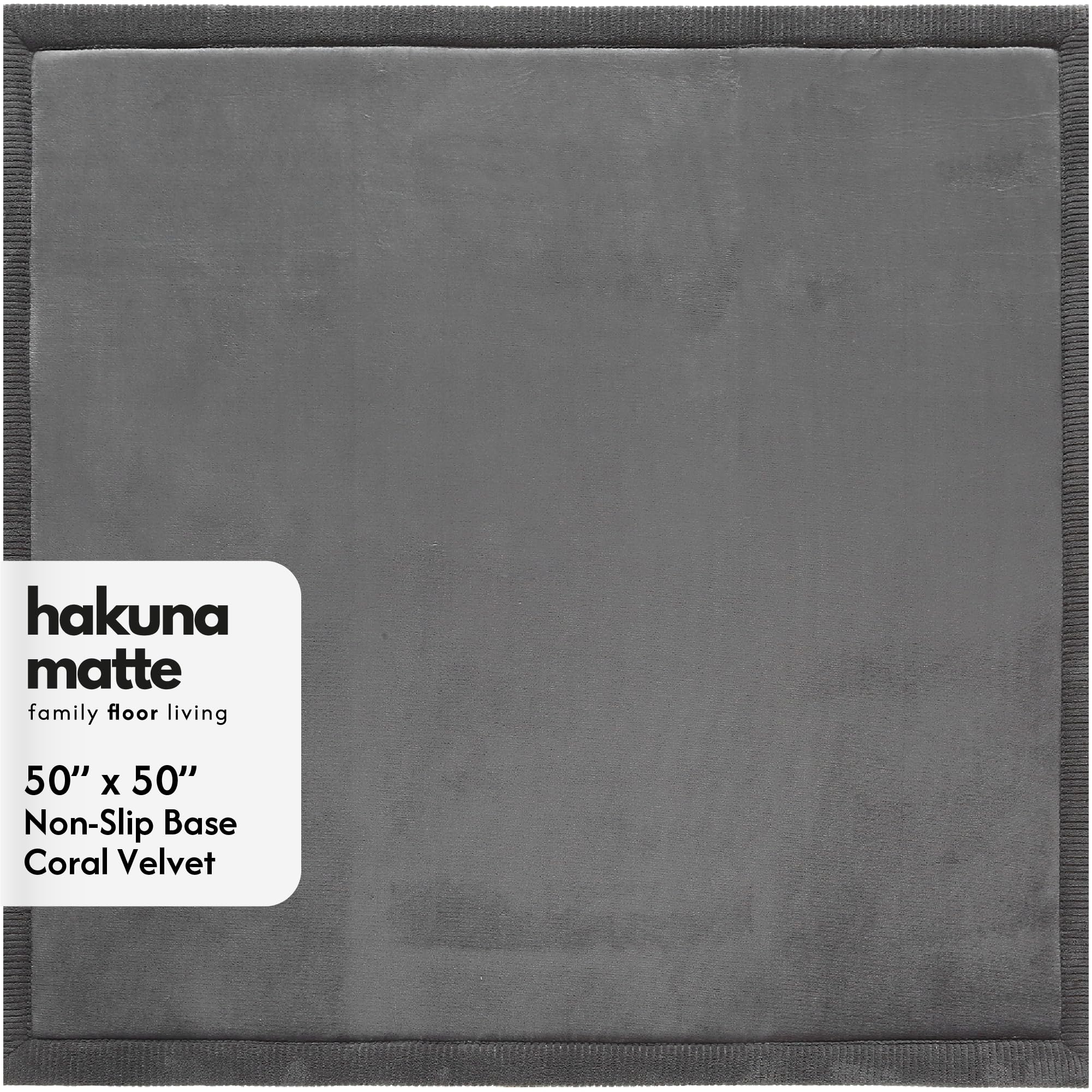 Hakuna Matte CloudSoft Play Mat - Dark Gray 50" x 50" Waterproof