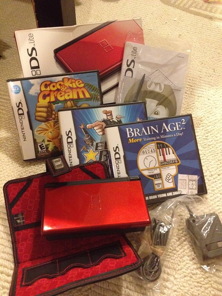 Amazon.com: Nintendo DS Lite Crimson & Black with Brain Age