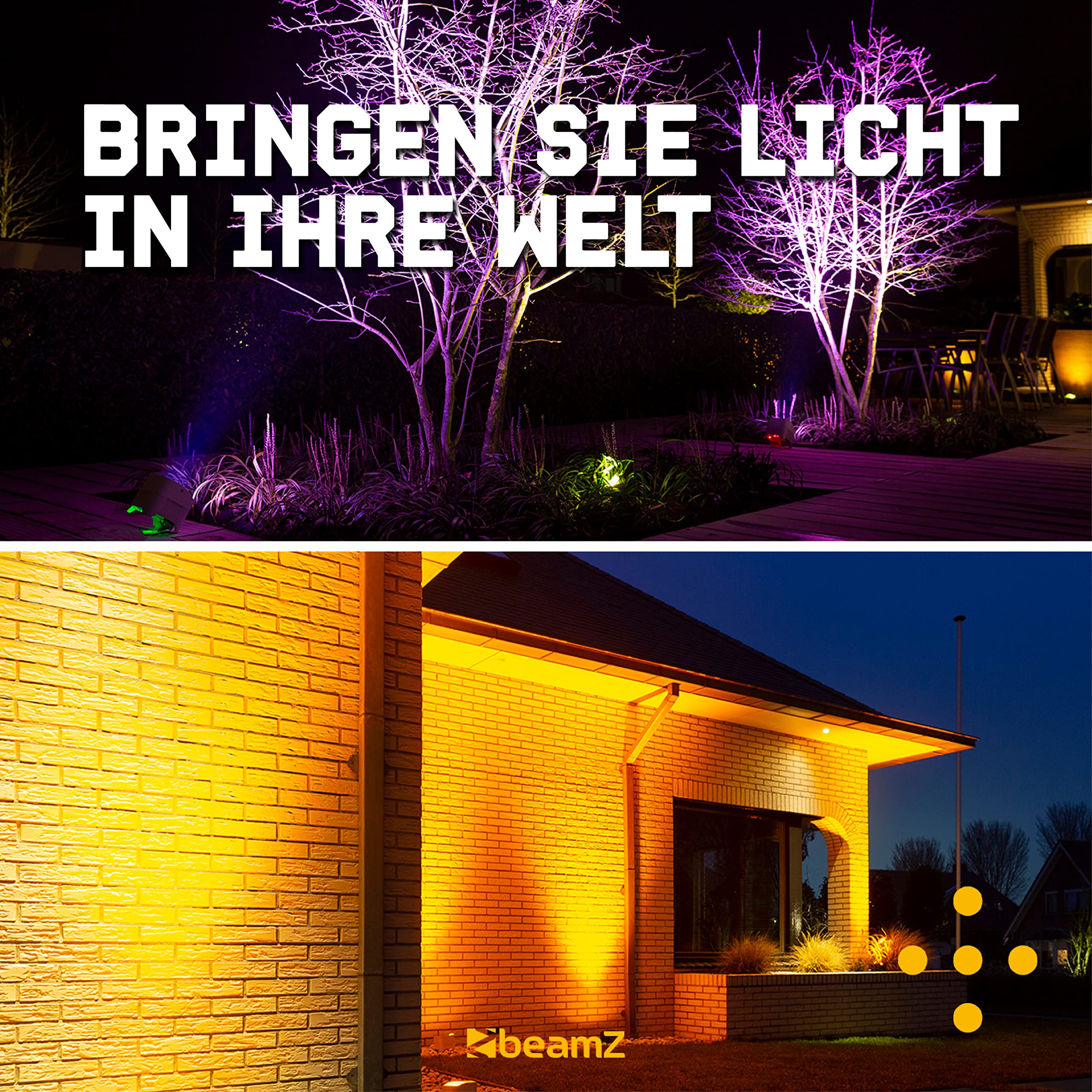 BeamZ BBP94W Uplight LED Par Strahler, 8er Set mit Flightcase, 4 x 12 Watt, Akku Bühnenbeleuchtung für DJ Pult, Bühnenlicht, DMX-WLAN, Partylicht Musikgesteuert, Bühnenequipment, Fernbedienung