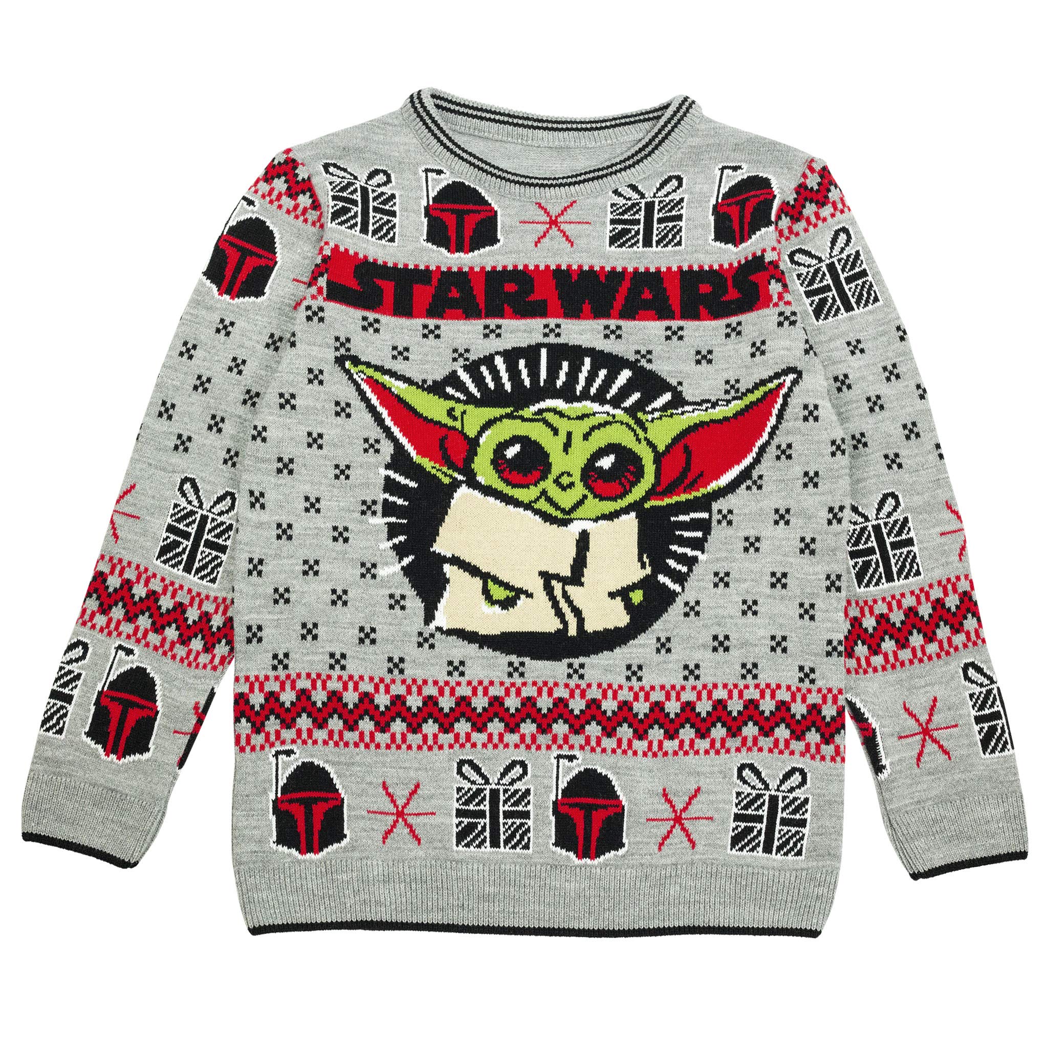 Star Wars The Mandalorian The Child Christmas Boys Knitted Jumper | Official Merchandise | Baby Yoda Xmas Jumper Ugly Sweater Fair Isle