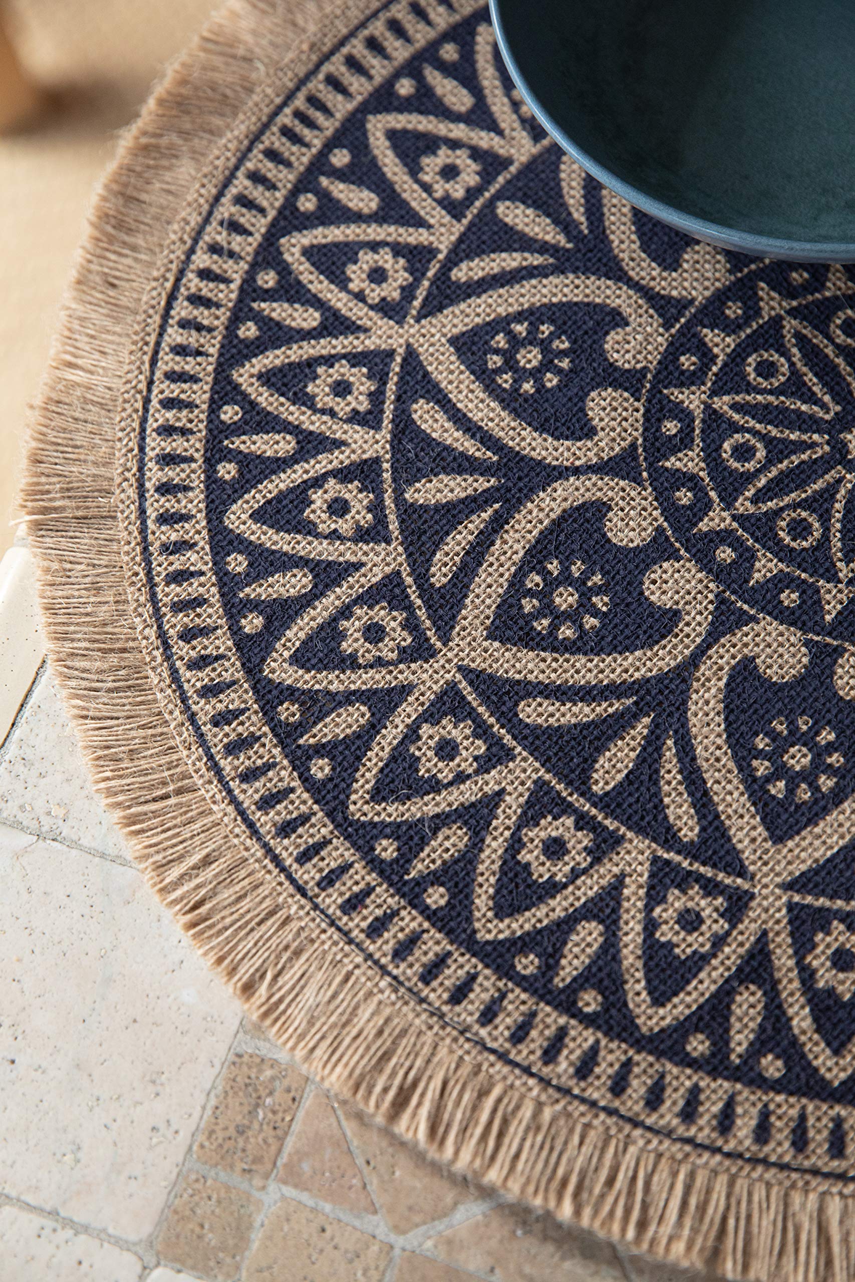 Creative Tops - Sets de Table Ronds en Jute, Motif Mandala, 41 cm, Lot de 4
