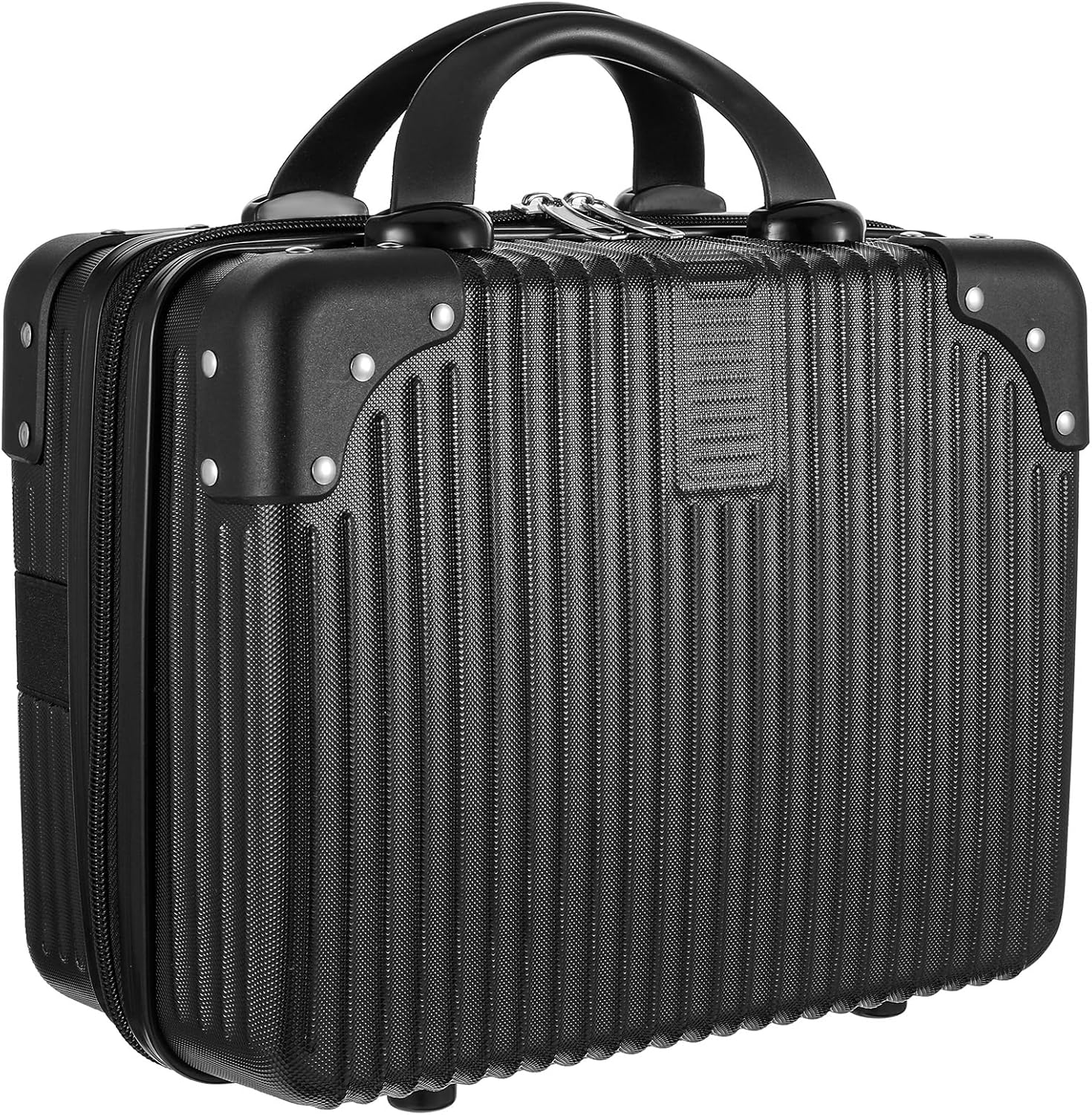 black hard shell makeup case for travel