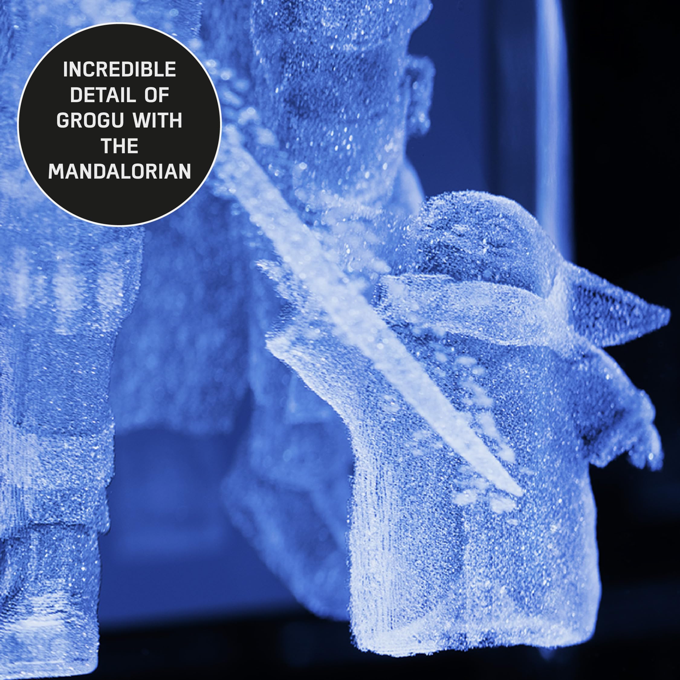 Paladone Mandalorian & Grogu 3D Holographic Crystal Light, Officially Licensed Laser-Etched Star Wars Collectible LED Lamp - Image 4