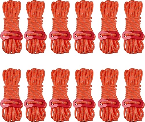 Miniatura 8 de Azarxis - Cuerda de guía de tienda de campaña reflectante de 0.157in, cable de cuerda liviana con ajuste de aluminio, tensor de cable de tienda de