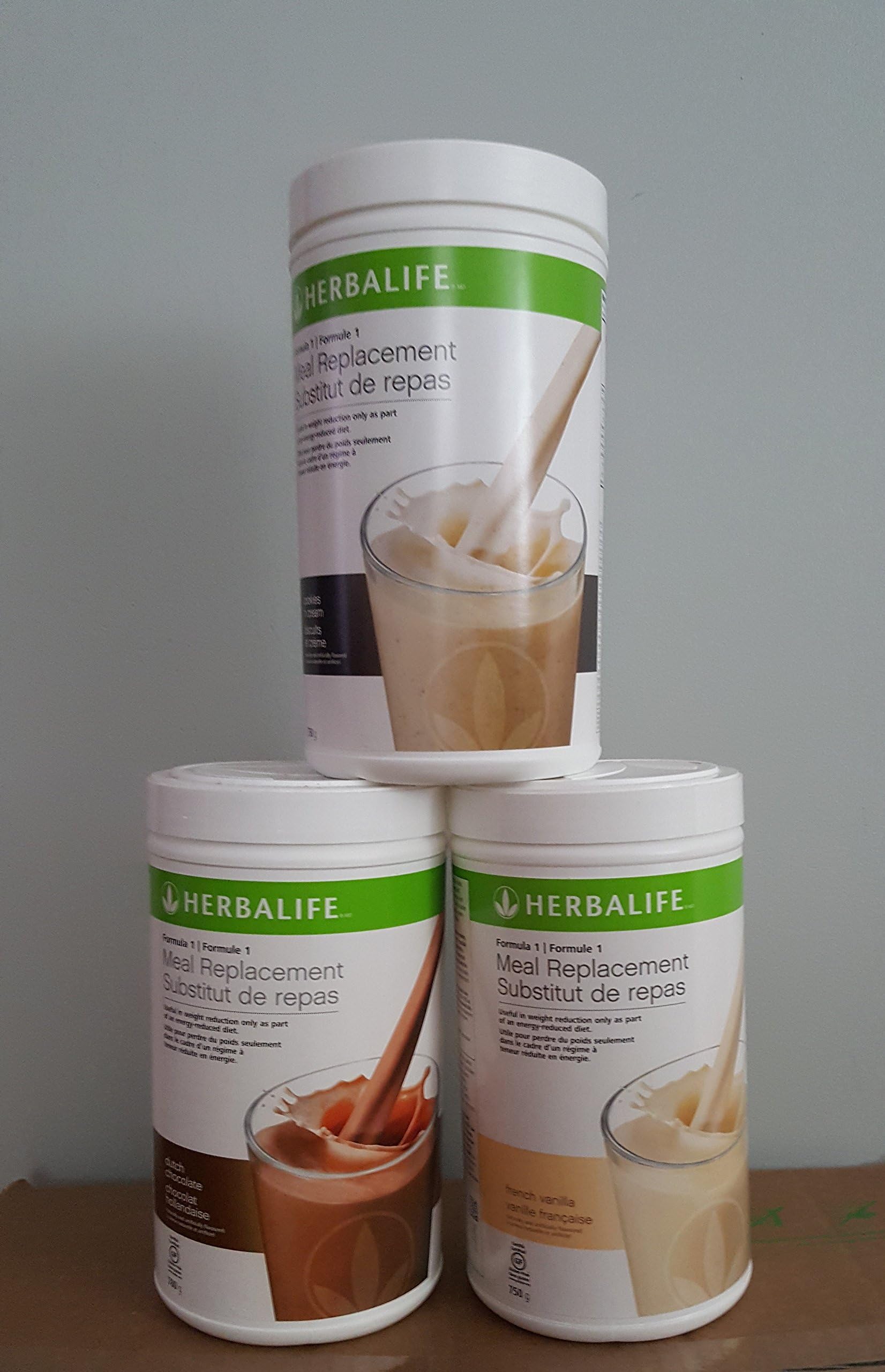 Herbalife Formula 1 Shake 3 Pack (French Vanilla . Dutch Chocolate . Wild Berry)