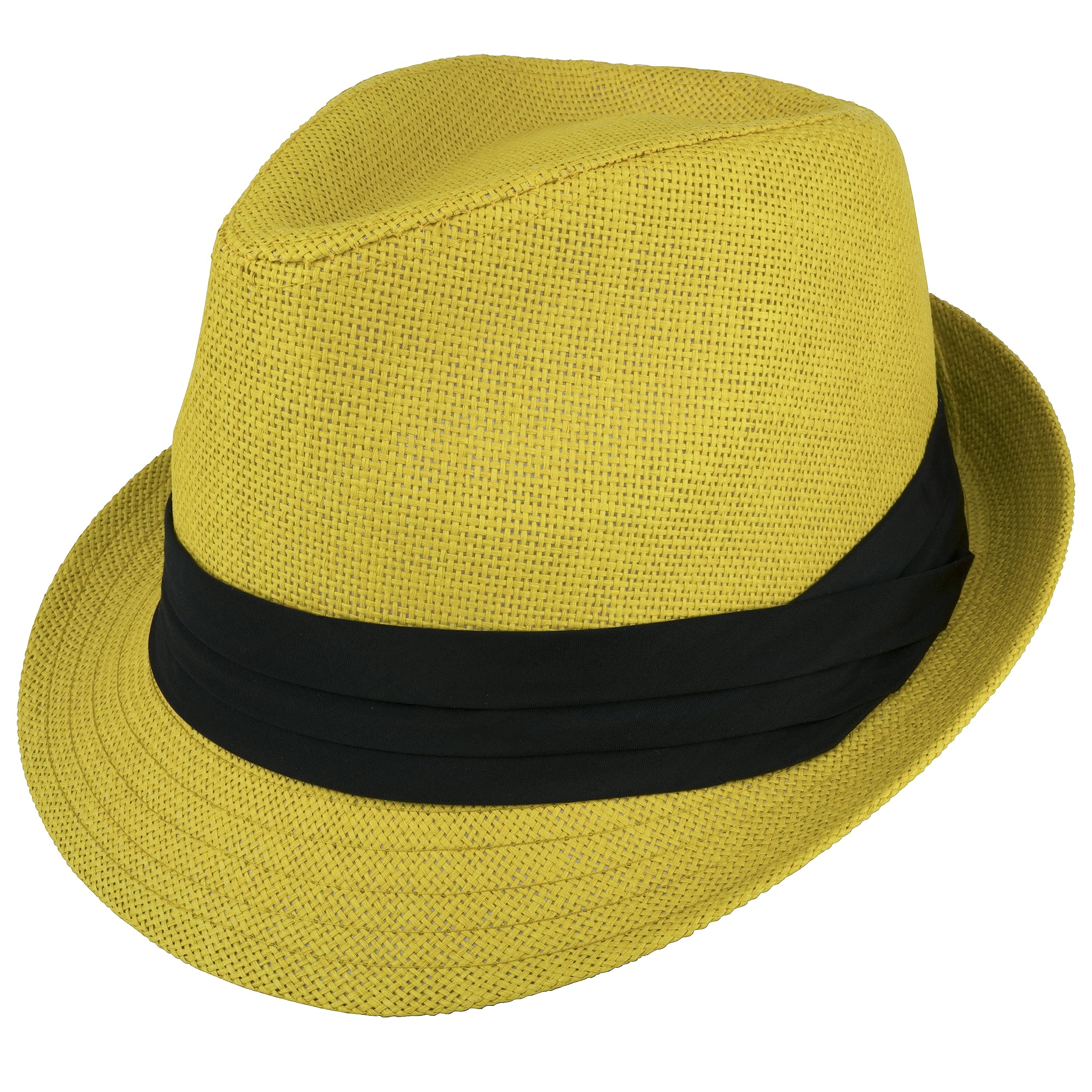 Gelante Summer Fedora Panama Straw Hats with Black Band