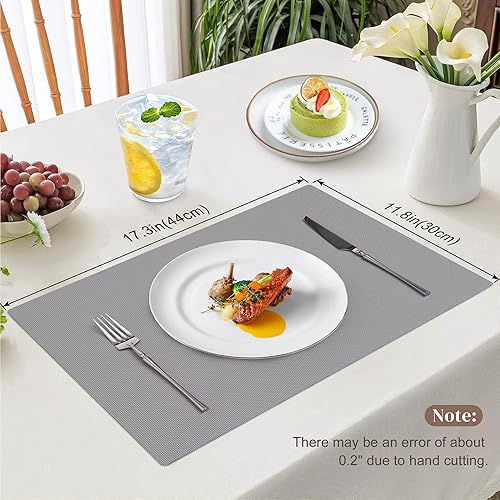 Miniatura 2 de Juego de 4 manteles individuales de grado alimenticio, manteles individuales duraderos a prueba de manchas para mesa de comedor, manteles