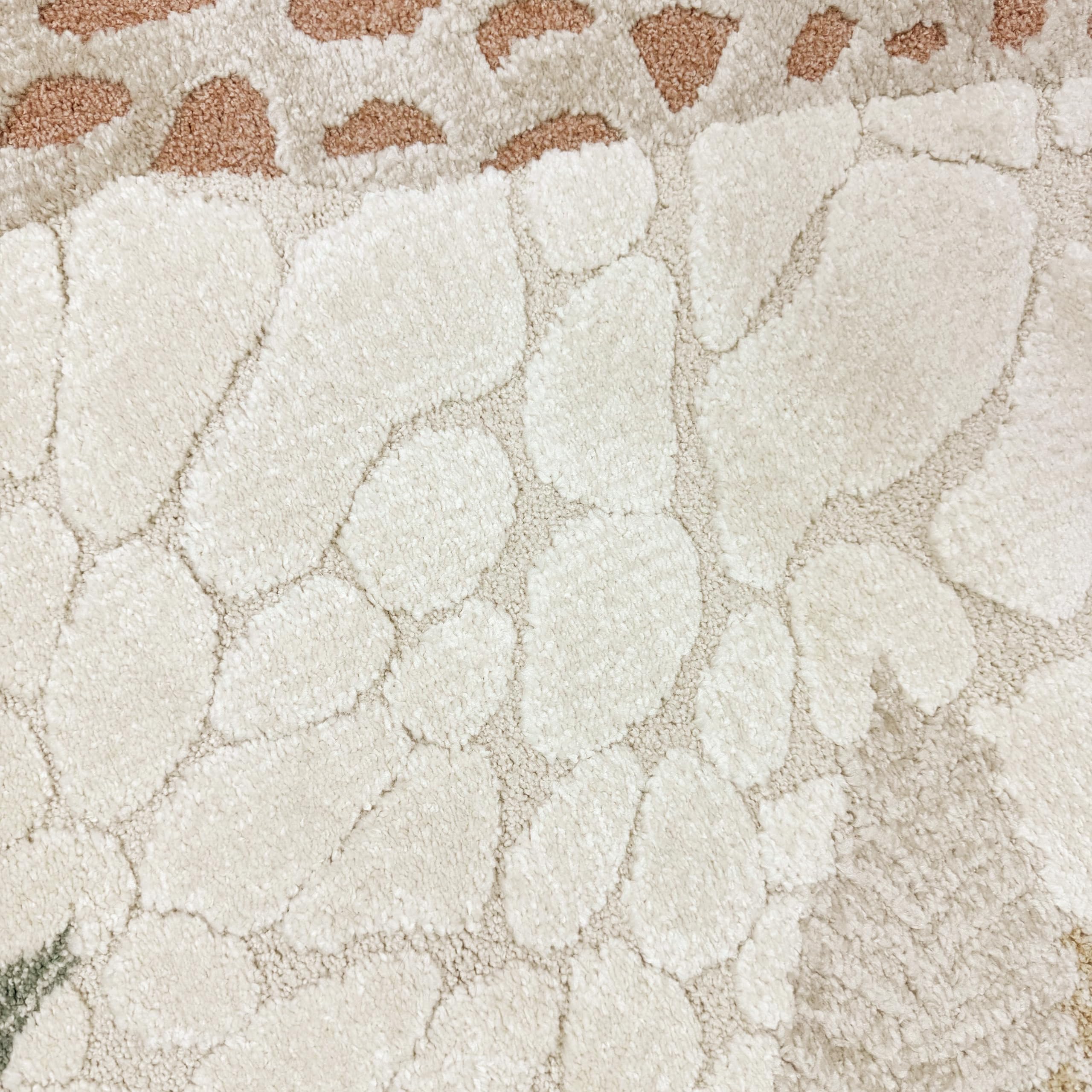 Teppich-Traum Teppich Kinderteppich weich pflegeleicht strapazierfähig niedliche Giraffe mit Blättern Creme grün, 120 x 170 cm