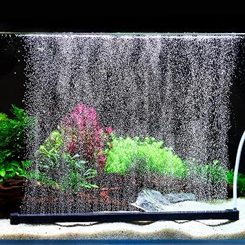 hygger Weighted Nano Mist Bubble Wall Bar, 35.4" Self-Sinking ABS Air Stone Strip with Gentle Oxygen Diffuser for Freshwater & Marine Aquarium, Hydroponics