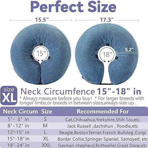 Miniatura 5 de Loflaze Collar de cono inflable suave para perros grandes, medianos y pequeños, gatos después de la cirugía, cuello de dona, collar E, alternativa